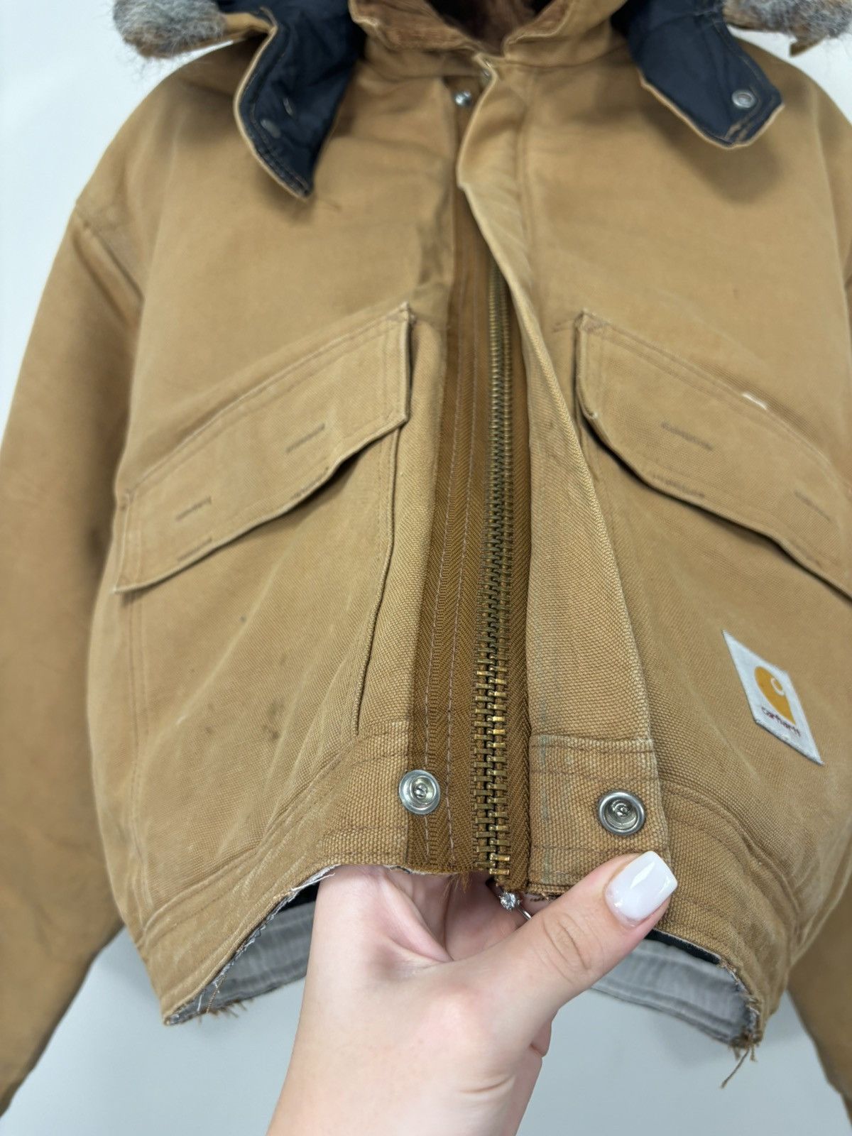 Carhartt Vintage 90s Carhartt USA Workwear Hooded Boxy Cropped Jacket Size US L / EU 52-54 / 3 - 17 Thumbnail