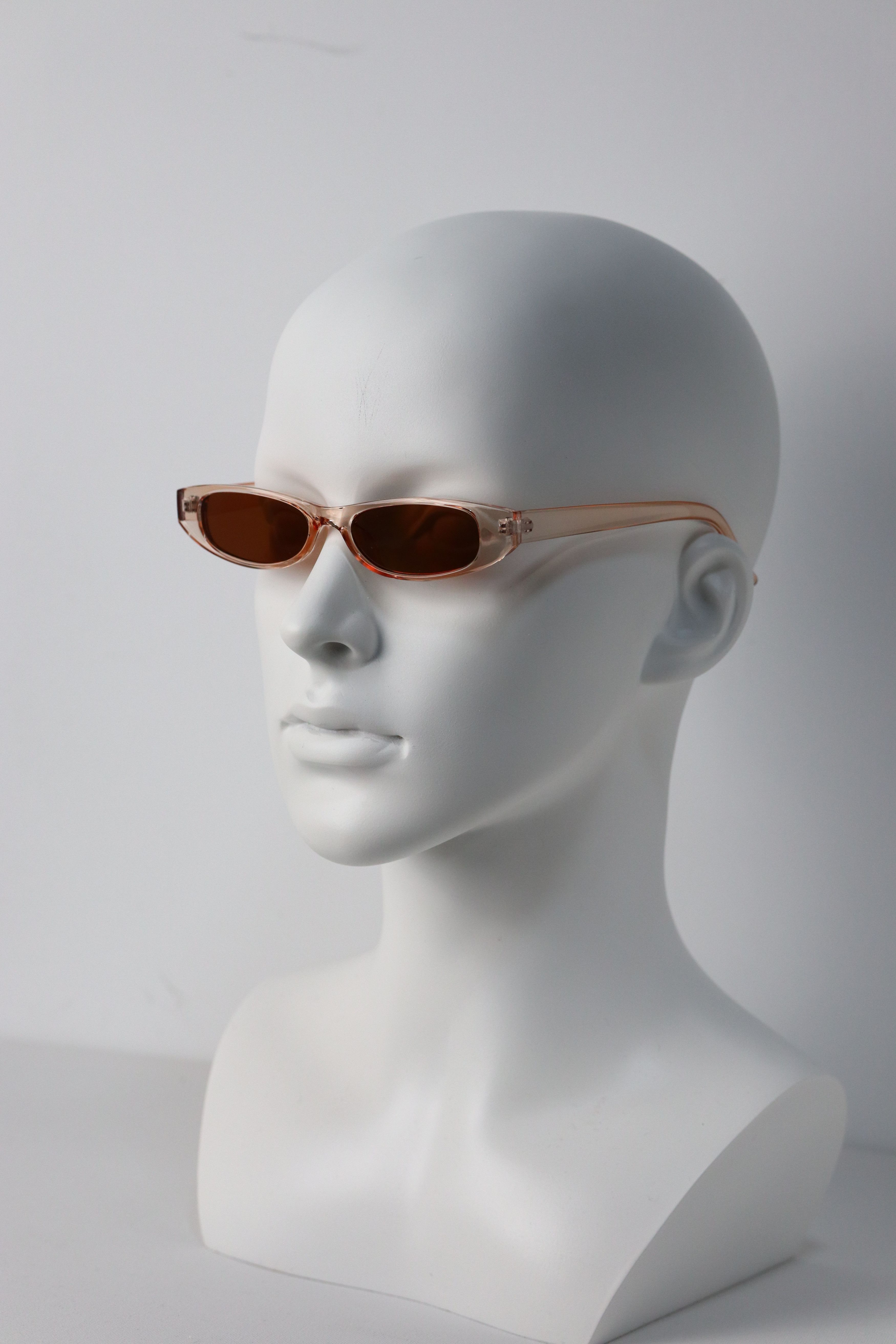 Japanese Brand Y2k Avant Garde Futuristic Rectangle Champagne Sunglasses OS Size ONE SIZE - 1 Thumbnail