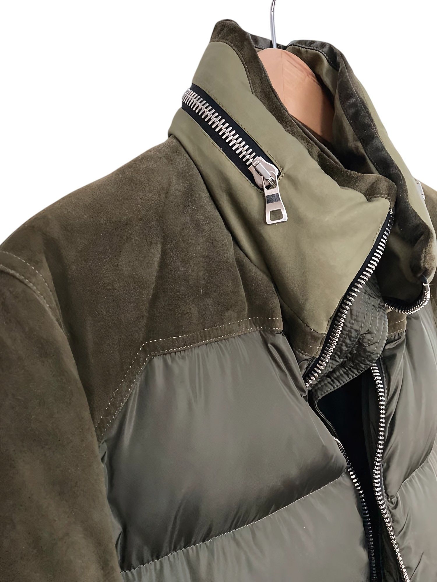 Balmain SUEDE GOOSE DOWN PUFFER JACKET Size US M / EU 48-50 / 2 - 4 Thumbnail