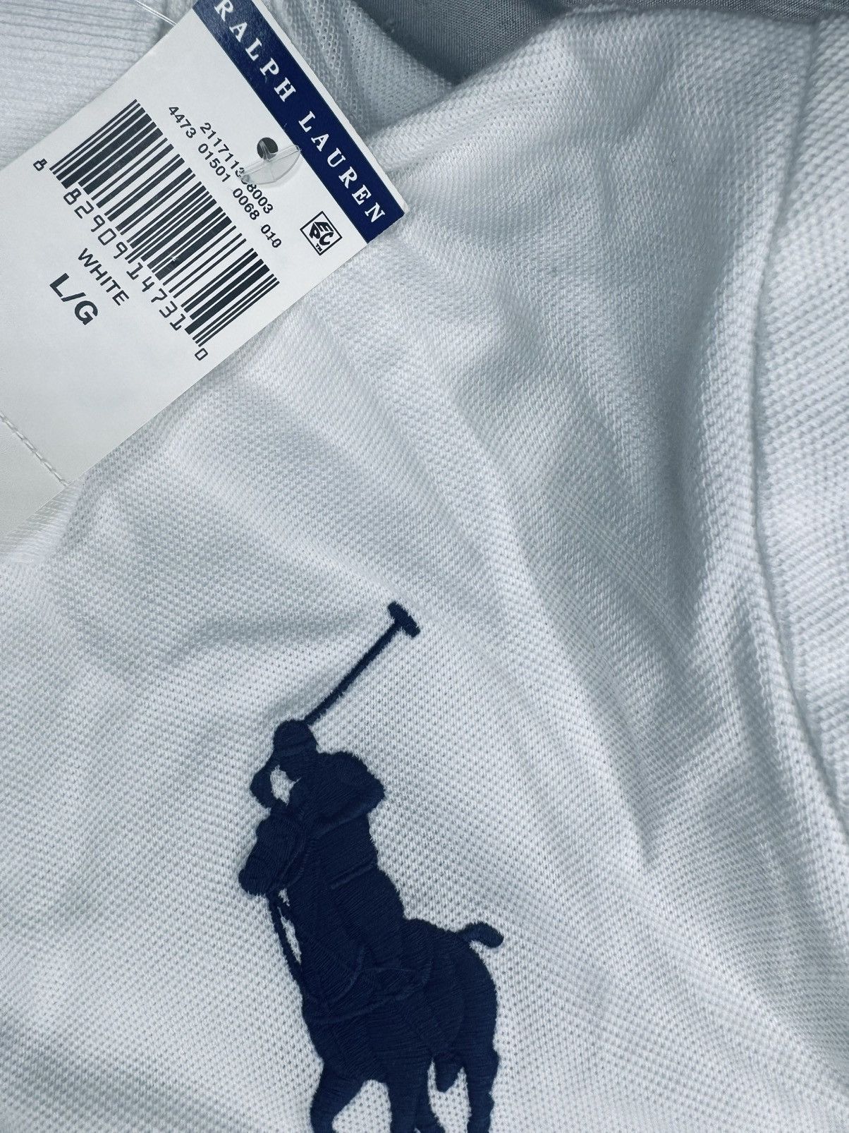 Polo Ralph Lauren Polo by Ralph Lauren White Fitted Polo with Navy & Red Trim Size L / US 10 / IT 46 - 5 Thumbnail