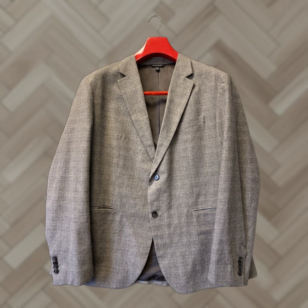 Banana Republic Banana Republic Blazer Jacket Glen Plaid Gents 50 R Brown Unstructured /149-21 Size 50R - 1 Thumbnail