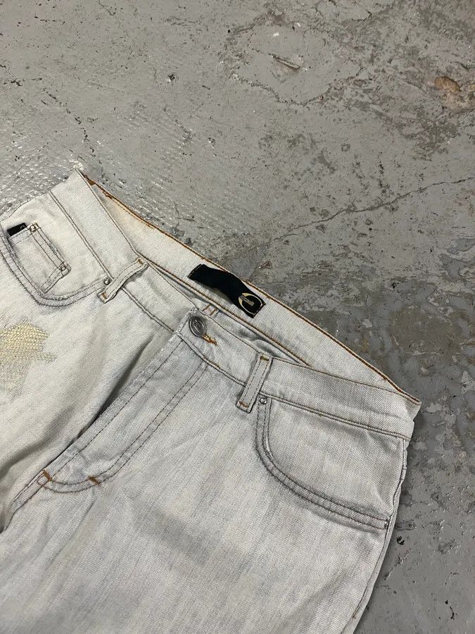 Just Cavalli 2000s Cavalli Distressed White Jeans Size US 30 / EU 46 - 6 Thumbnail
