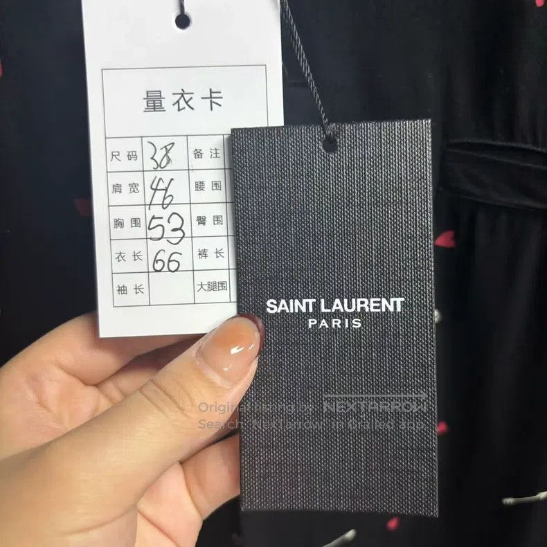 Saint Laurent Paris Saint Laurent Paris Black Printed Shark Collar Short Sleev Size XS / US 0-2 / IT 36-38 - 4 Thumbnail