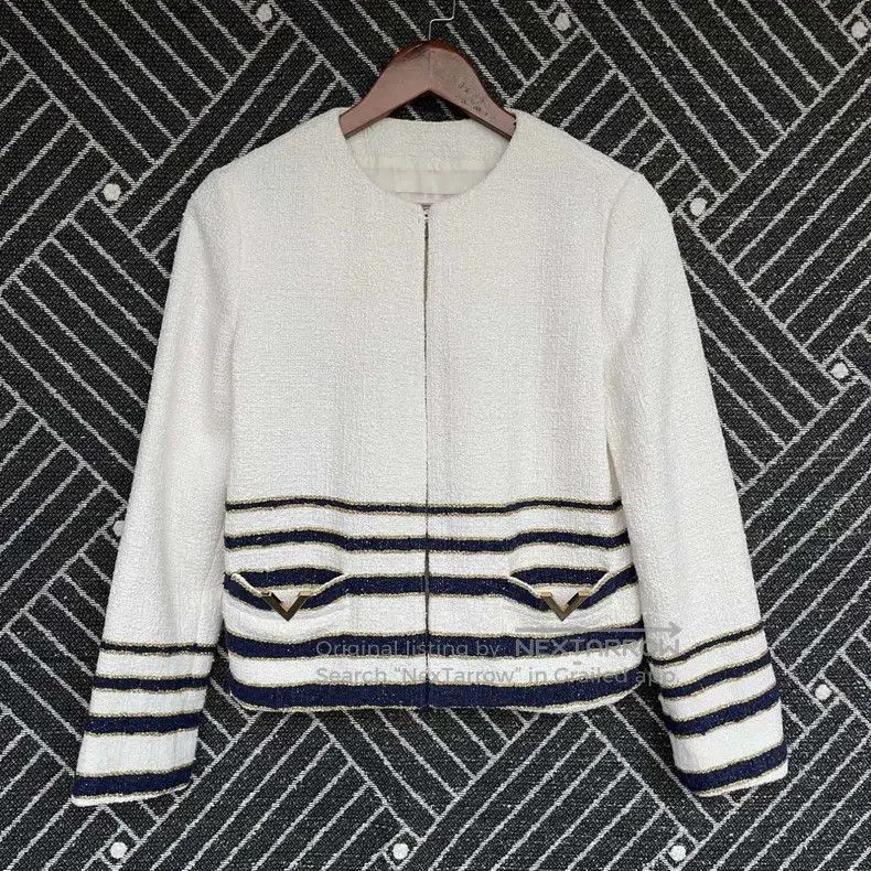 Valentino Valentino Linen striped jacket Size XS / US 0-2 / IT 36-38 - 1 Thumbnail