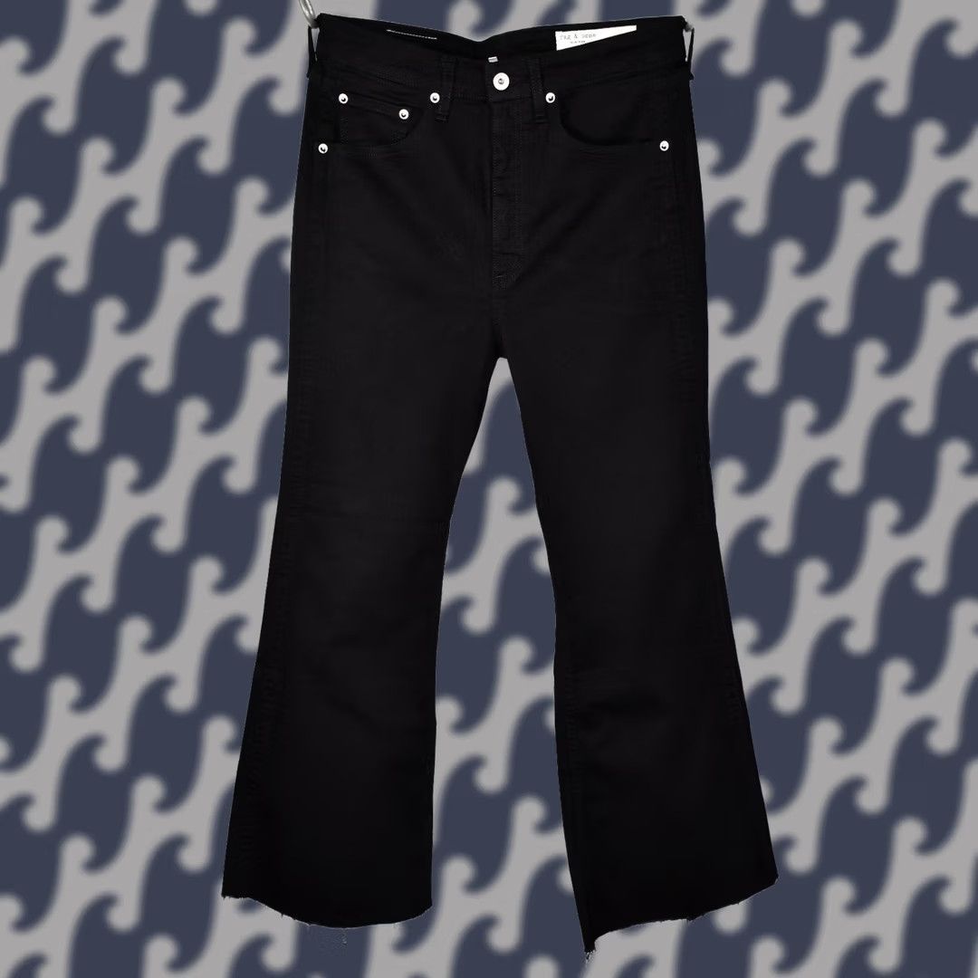 Rag & Bone RAG & BONE Super High-Rise Flare Jeans Pants Size 30 Black Women's Regular Jeans 78%Cotton 15%Lyocell 5%Polyester 2%Elastane — Vintage No Size 30" / US 8 / IT 44 - 1 Thumbnail