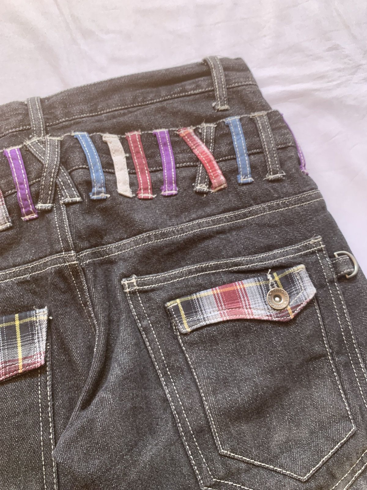 Japanese Brand Y2k Punk Double Focus Double Waist Whisker Bondage Jeans Size US 30 / EU 46 - 20 Thumbnail