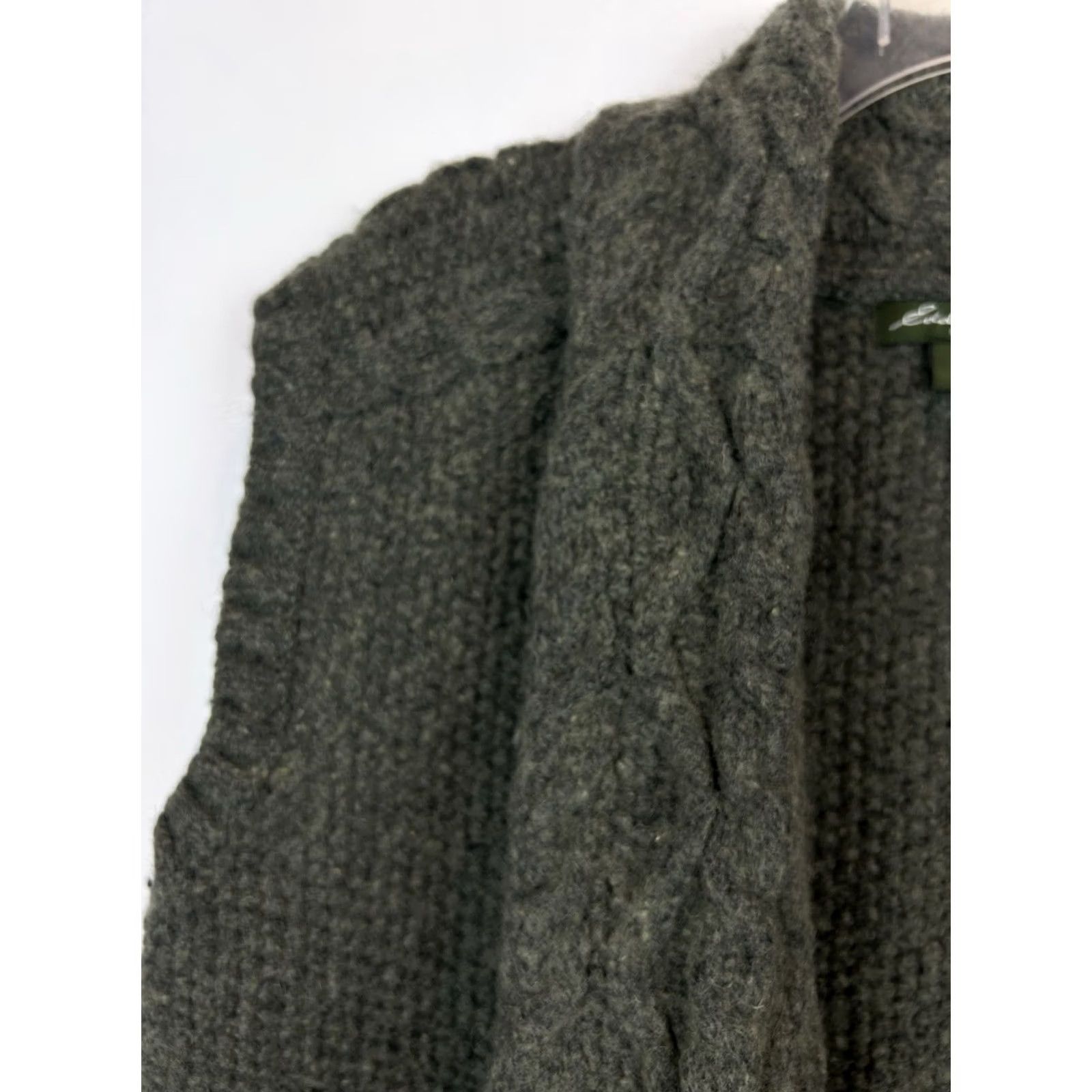 Eddie Bauer Eddie Bauer Cardigan Sweater Vest Womens L Green Cable Knit Open Capsule Minimal Size L / US 10 / IT 46 - 4 Thumbnail