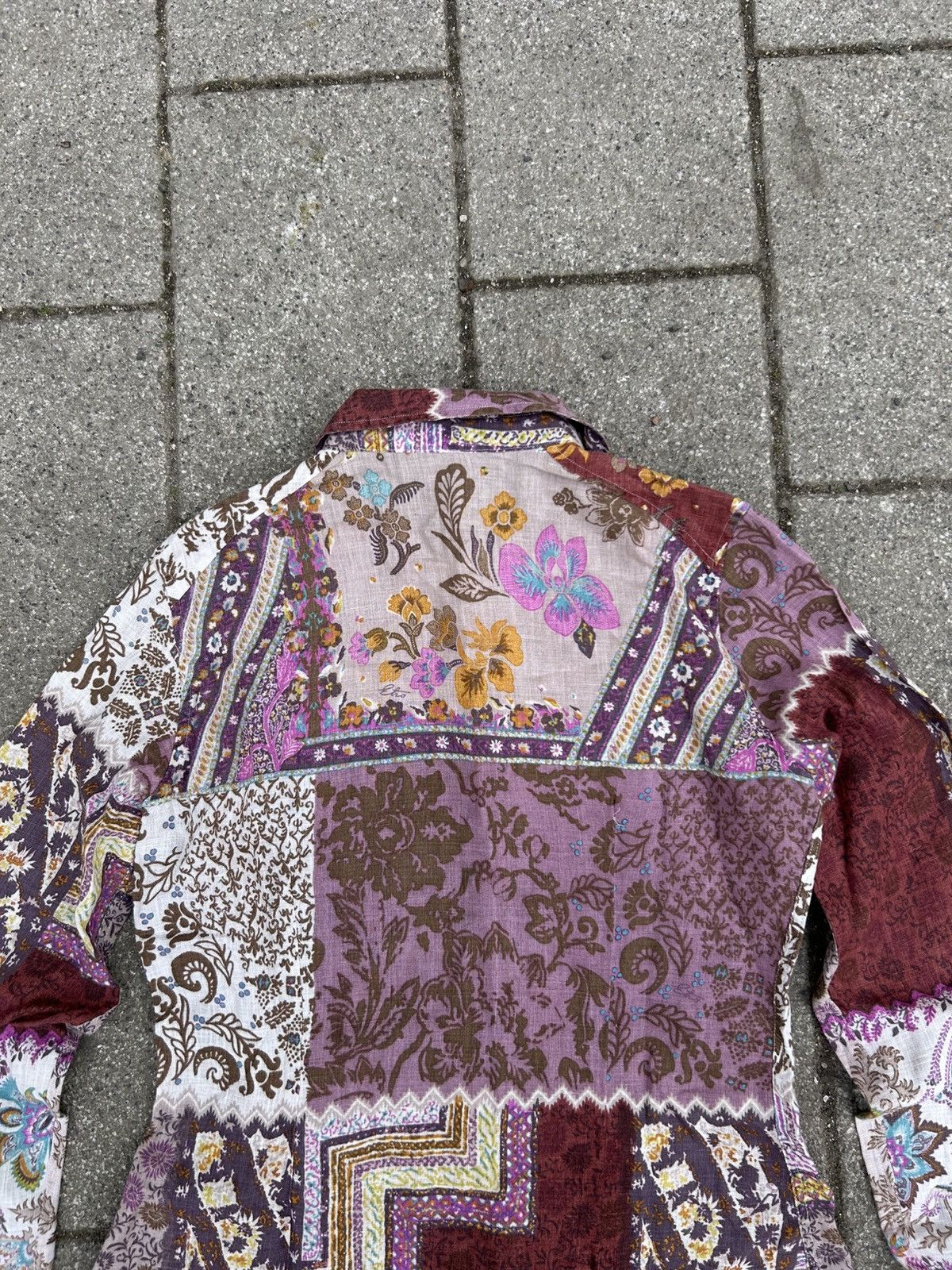 Etro Etro Luxury Paisley Patchwork Linen Blouse Luxury Shirt Size M / US 6-8 / IT 42-44 - 13 Thumbnail