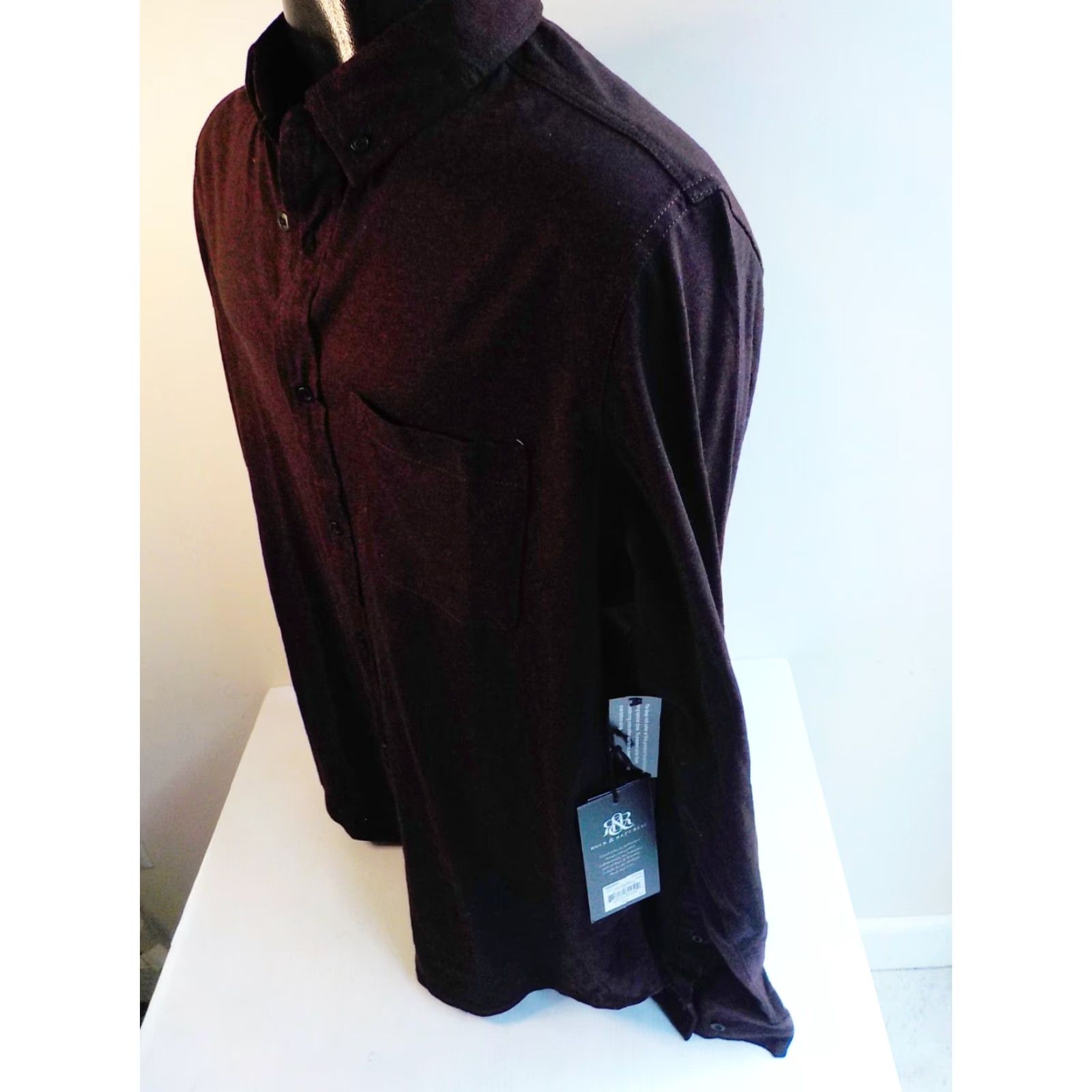 Vintage ROCK & REPUBLIC LS Ultra Comfort Stretch Button Down Shirt XL Cabernet/Black Cotton Blend NWT Men’s Button-Up Cotton Blend Shirt Size US XL / EU 56 / 4 - 3 Thumbnail