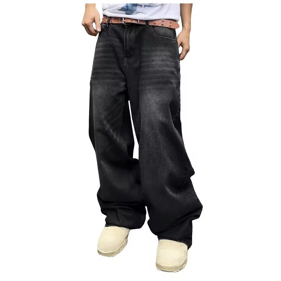 VIBE Solid Color Simple Style Baggy Jeans Daily Size US 33 - 2 Thumbnail