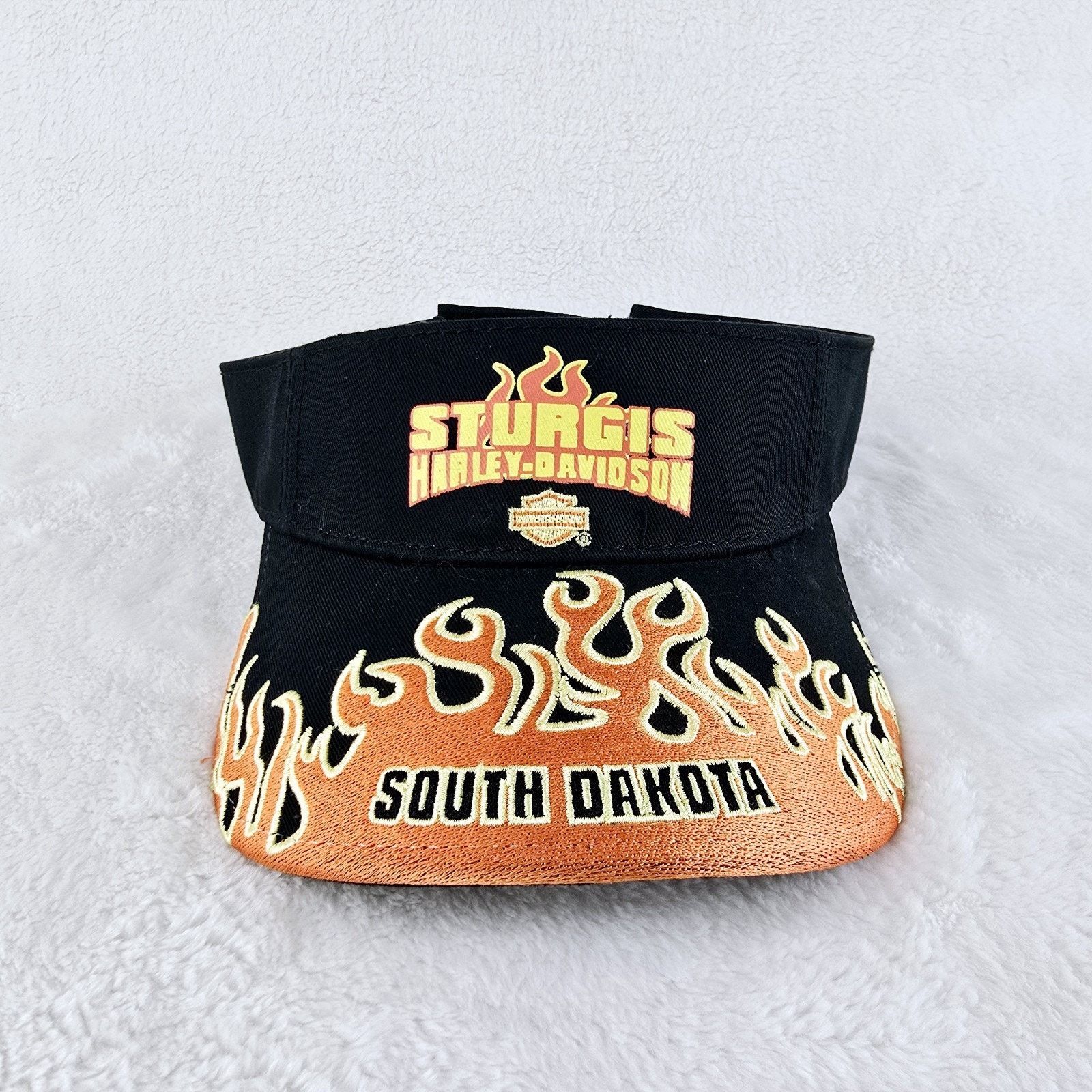 Harley Davidson Vintage Harley Davidson Sturgis South Dakota Flames Visor Size ONE SIZE - 2 Thumbnail