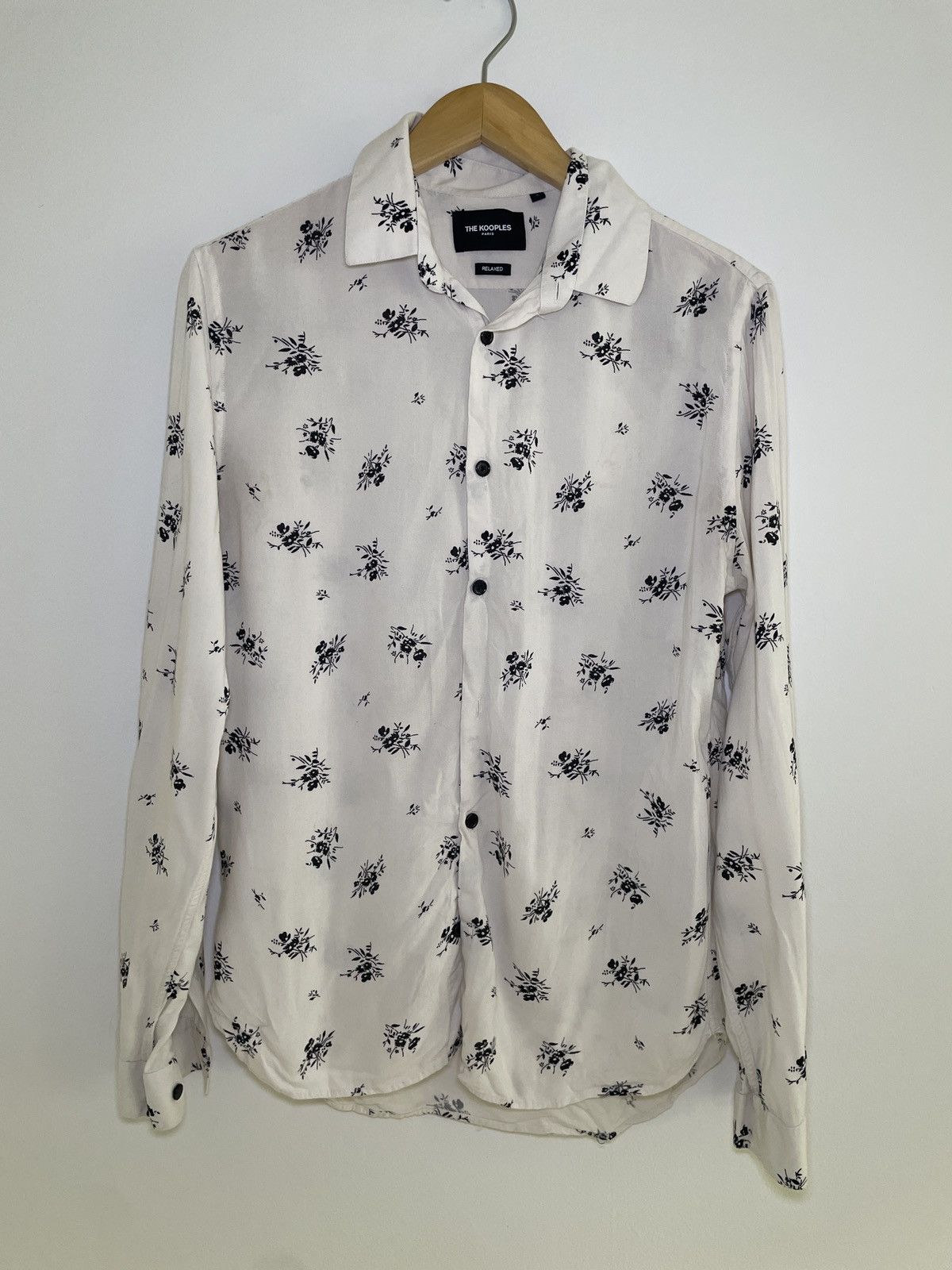 The Kooples The Kooples Ecru Floral Print Viscose Shirt Size US XS / EU 42 / 0 - 1 Thumbnail