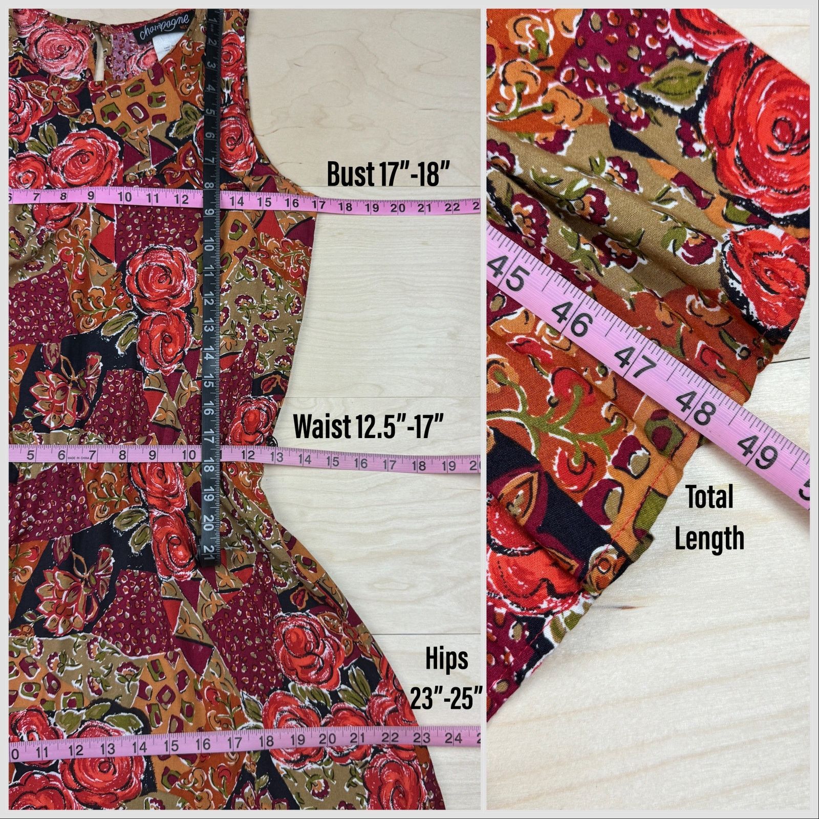 Vintage 1980s Sleeveless Floral & Patchwork Print Belted Midi Dress Size S / US 4 / IT 40 - 6 Thumbnail