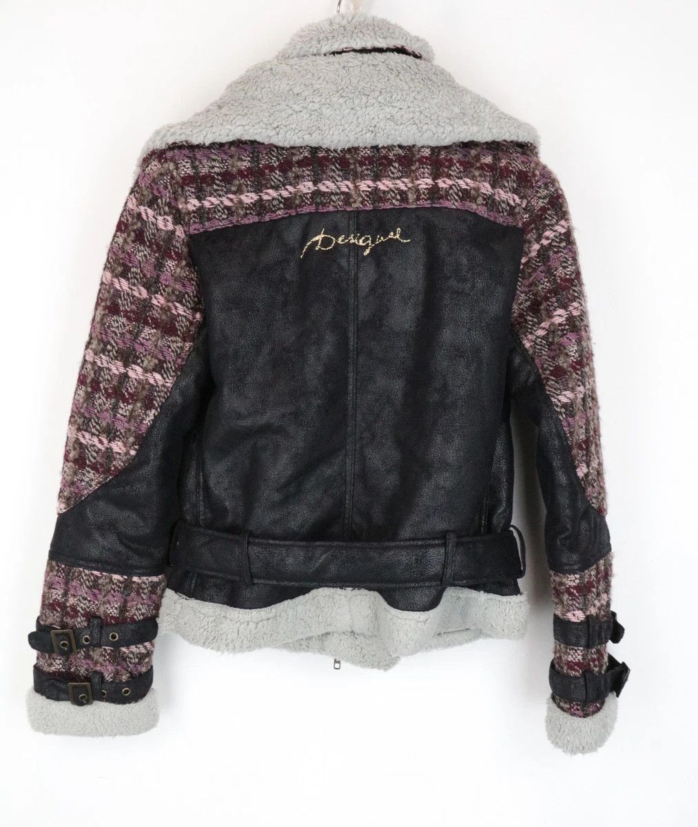 Le Grande Bleu (L.G.B.) DESIGUAL Women's Coat EU36 Wool Faux Fur Shearling Tweed Size XS / US 0-2 / IT 36-38 - 9 Thumbnail