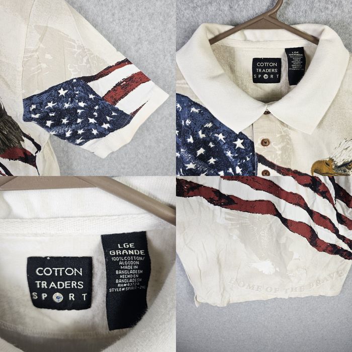 Cotton Traders Allover Patriotic Men's Polo Shirt 