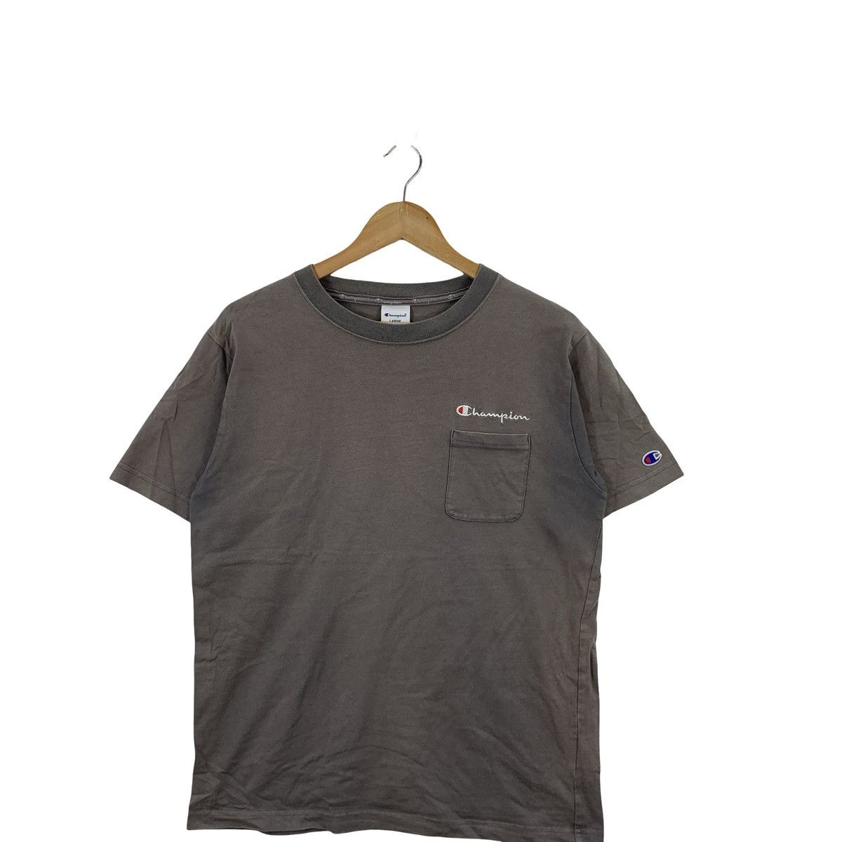 Champion Vintage Y2K CHAMPION USA Natural Sun Faded Script Tee Shirt Size US L / EU 52-54 / 3 - 4 Thumbnail