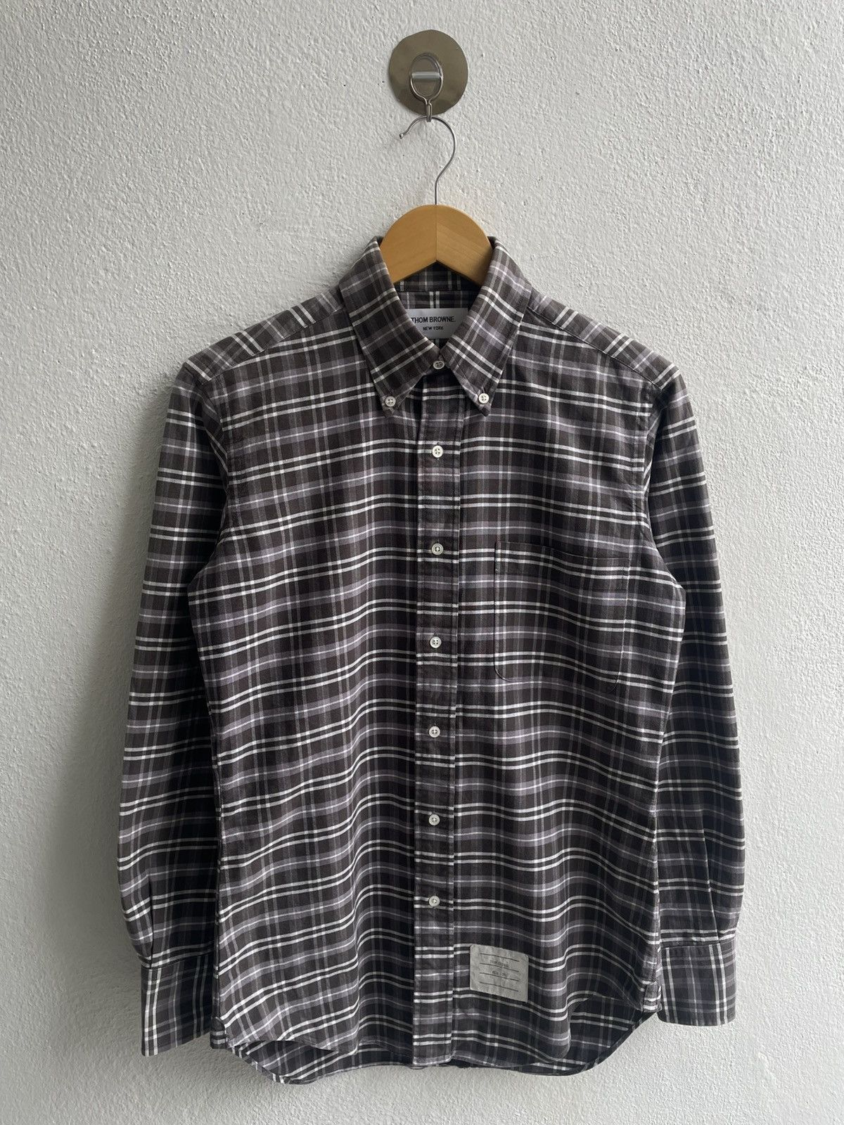 Thom Browne Thom Browne New York Grey Plaid Button Up Longsleeve Shirts Size US M / EU 48-50 / 2 - 1 Thumbnail