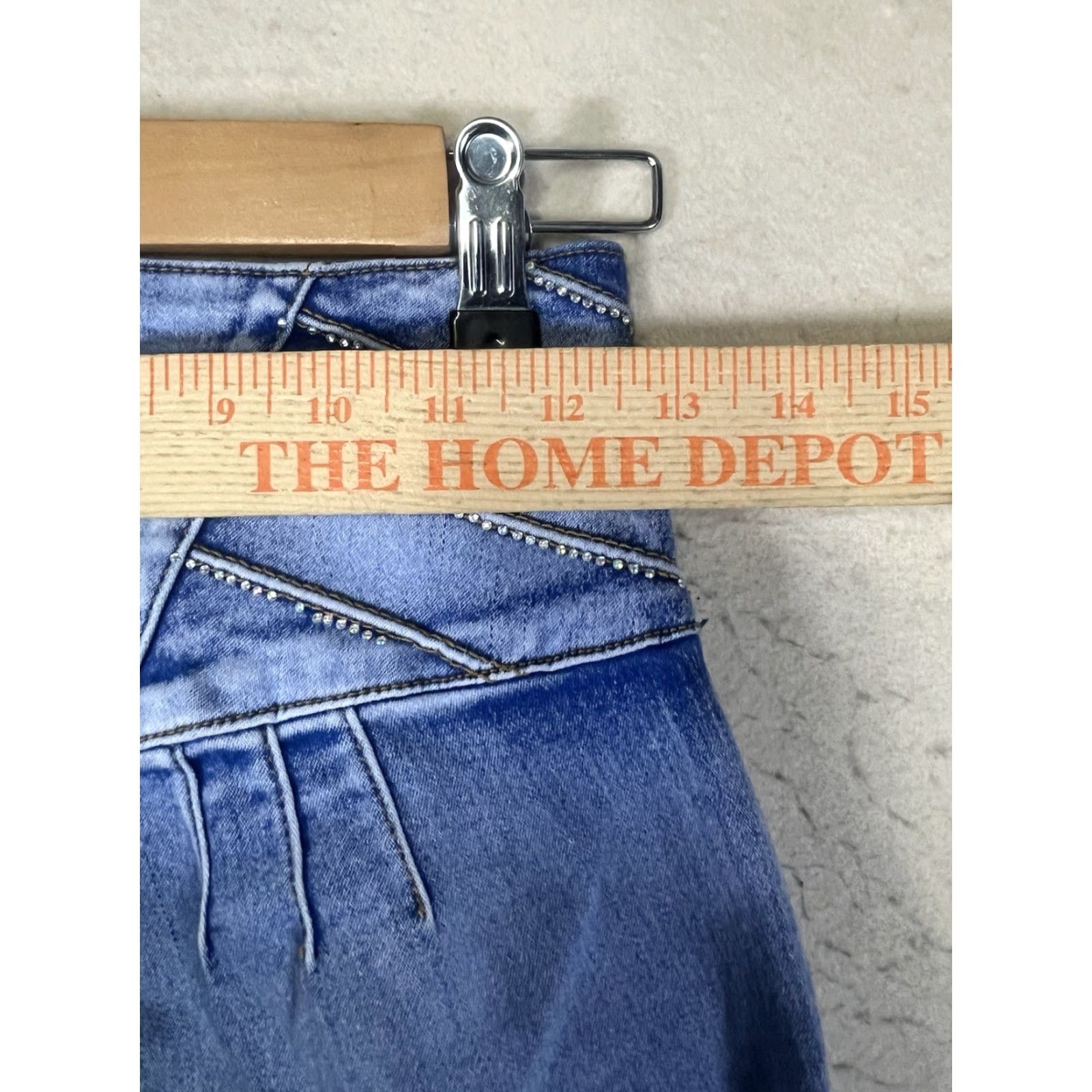 Vintage Tush Push Jeans Womens Blue Colombia Stretch High-Rise 3 Button Skinny Denim Size 7 Women Size 28" / US 6 / IT 42 - 3 Thumbnail