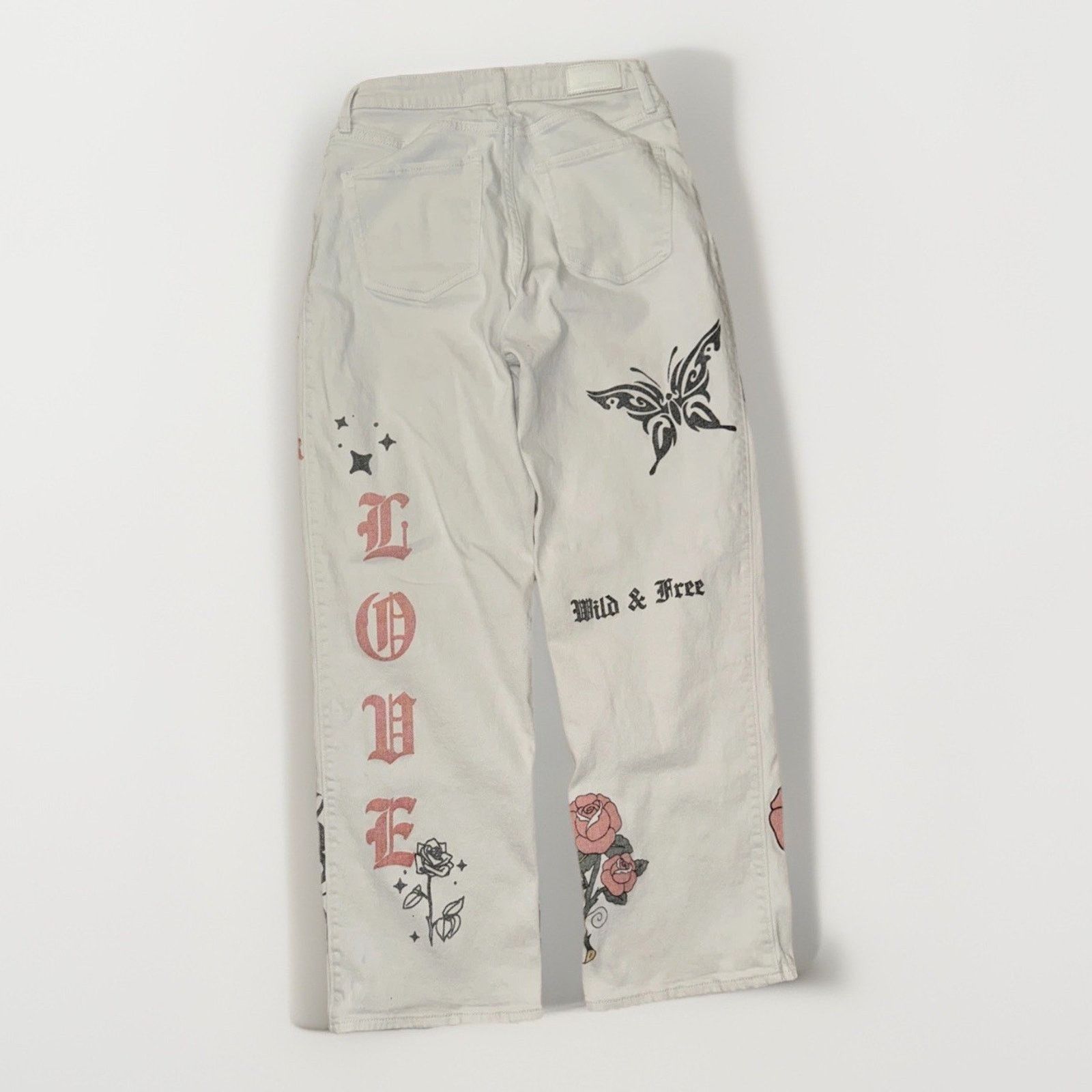 Hollister Hollister Ultra High Rise White Graphic Jeans Size 7R 28x31 Size 28" / US 6 / IT 42 - 6 Thumbnail