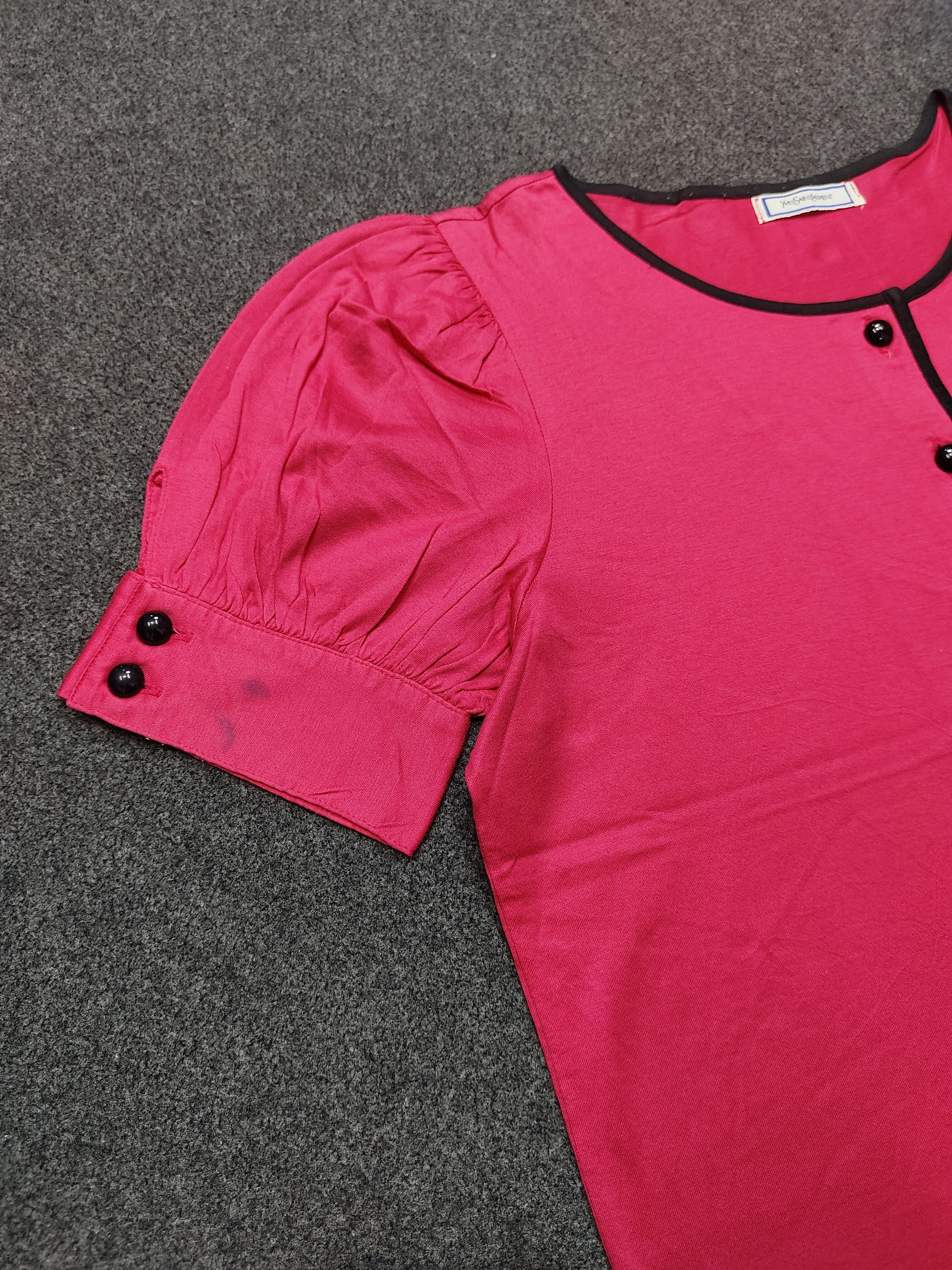 Yves Saint Laurent 90s YSL- Parisian Glam Retro Shiny Minimal Elegant Blouse Size M / US 6-8 / IT 42-44 - 7 Thumbnail