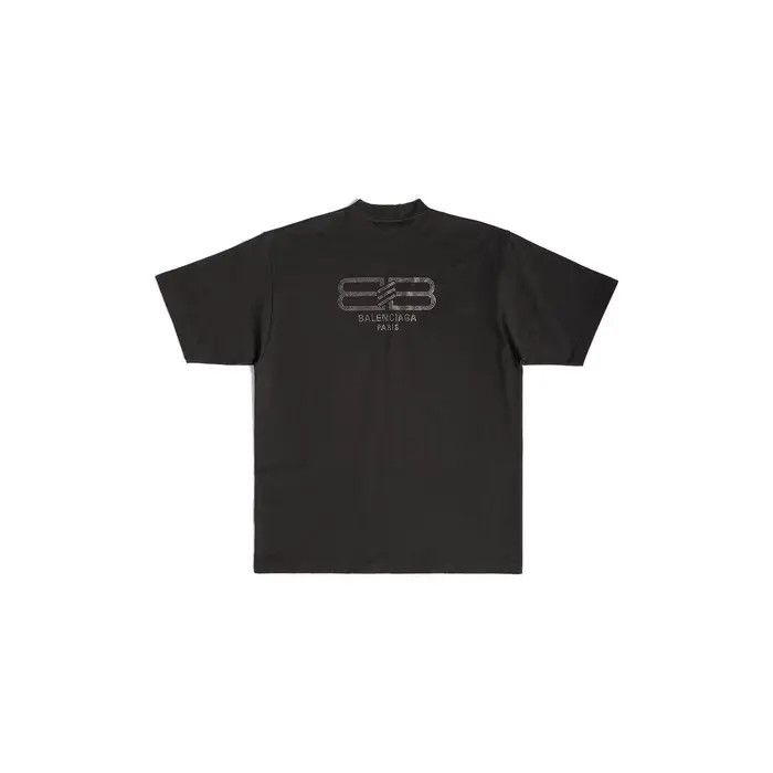 Balenciaga o1bcso1str0326 BB Paris Strass T-Shirt Medium Fit in Black Size US XS / EU 42 / 0 - 1 Thumbnail