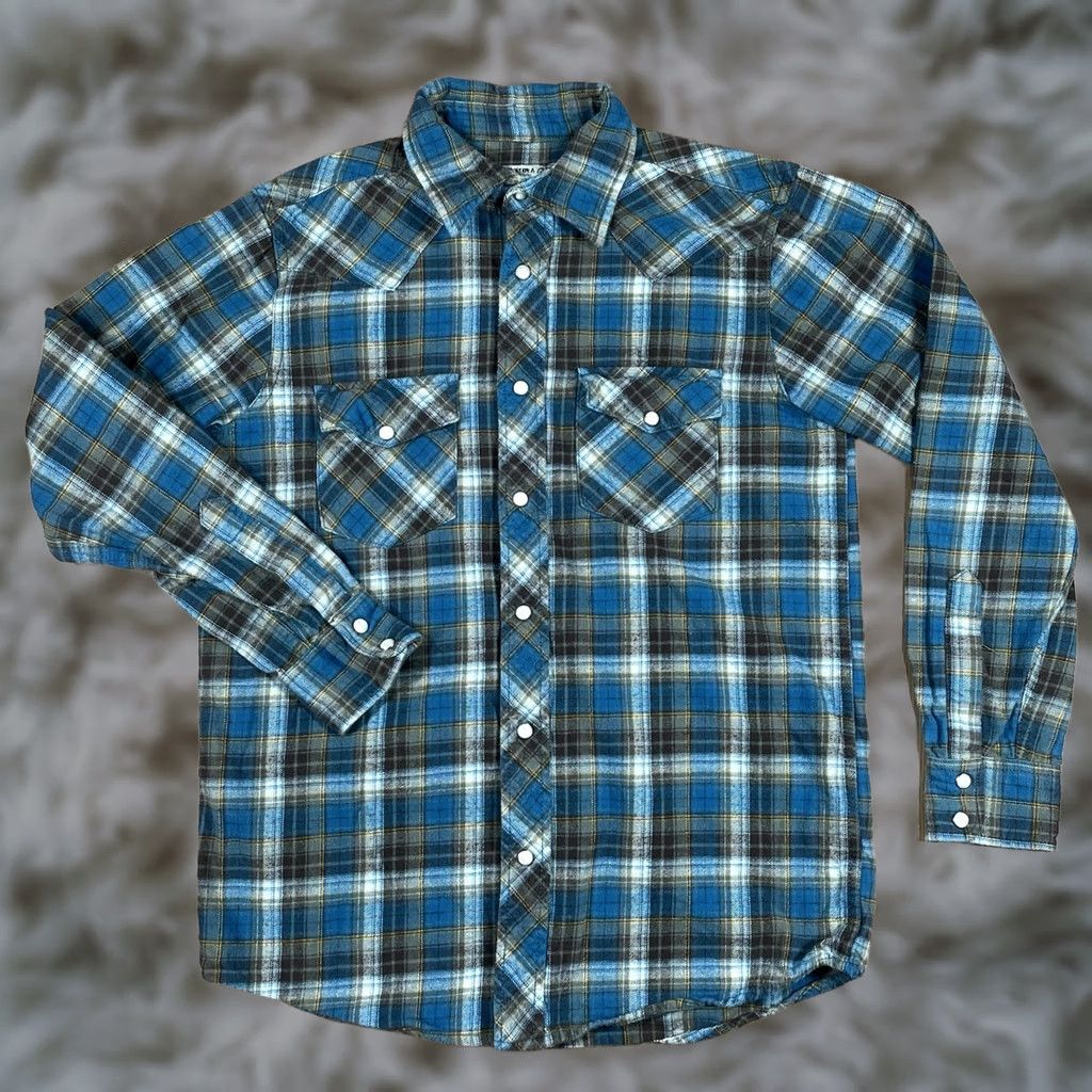 Vintage Vintage Flannel Shirt Mens Small Plaid Long Sleeve Western Pearl Snap Button Up Size US S / EU 44-46 / 1 - 1 Thumbnail