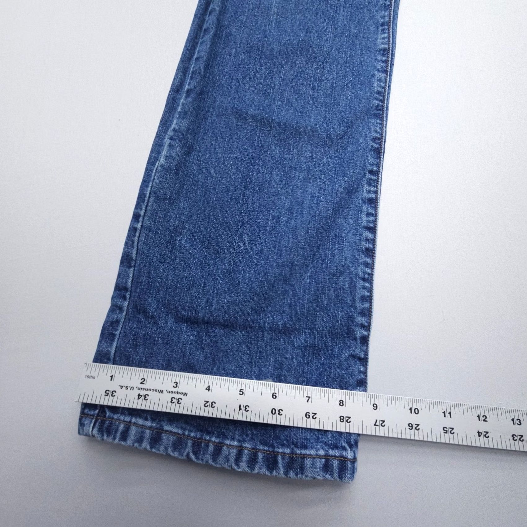 Calvin Klein VINTAGE Calvin Klein High Rise Bootcut Jeans Womens 10 Blue 90s USA 34in Inseam Regular Fabric Denim Cotton 5-Pocket Logo Size 32" / US 10 / IT 46 - 7 Thumbnail