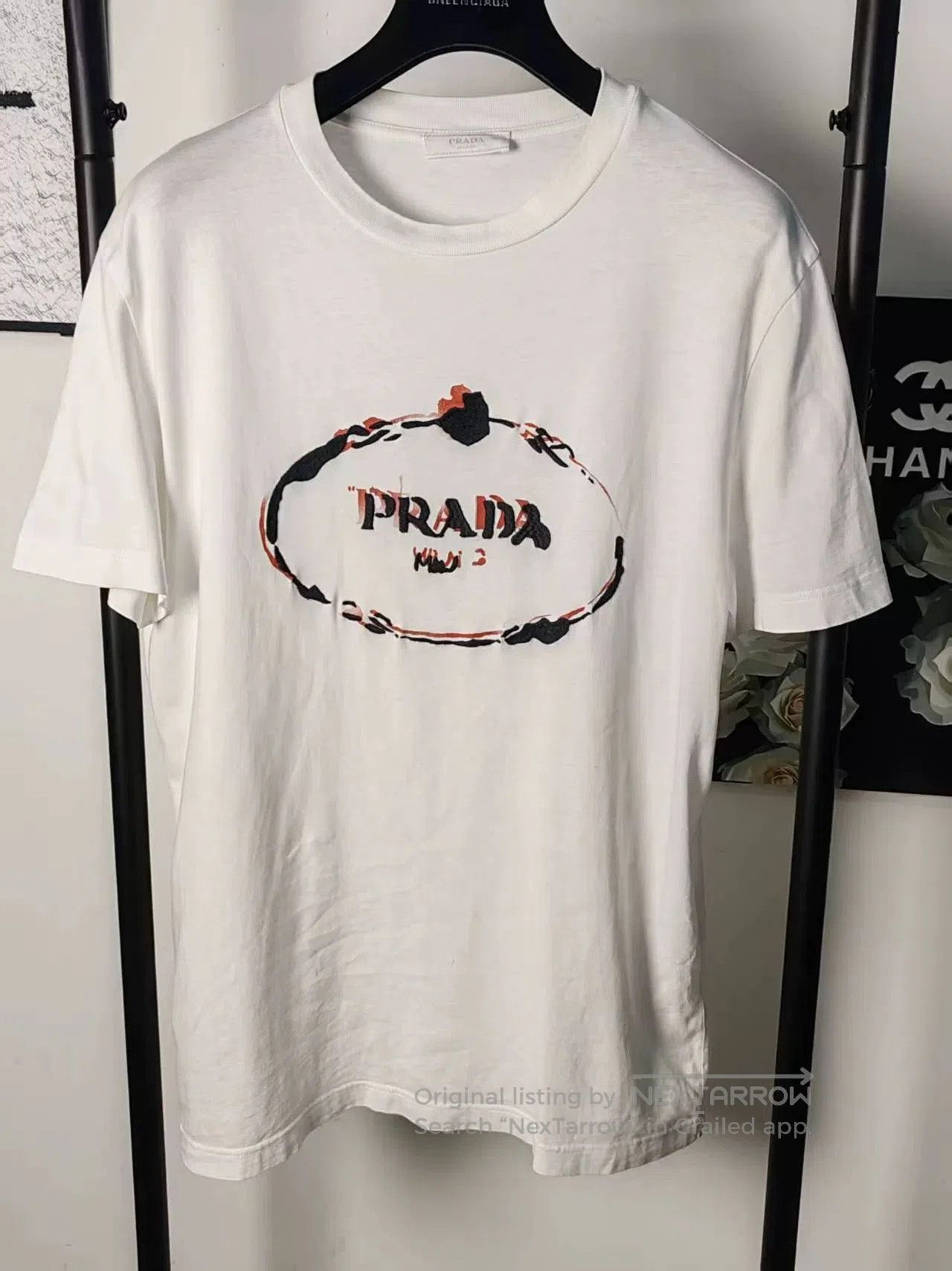 Prada Prada Embroidered Logo Short Sleeve Tee. Size US M / EU 48-50 / 2 - 1 Thumbnail
