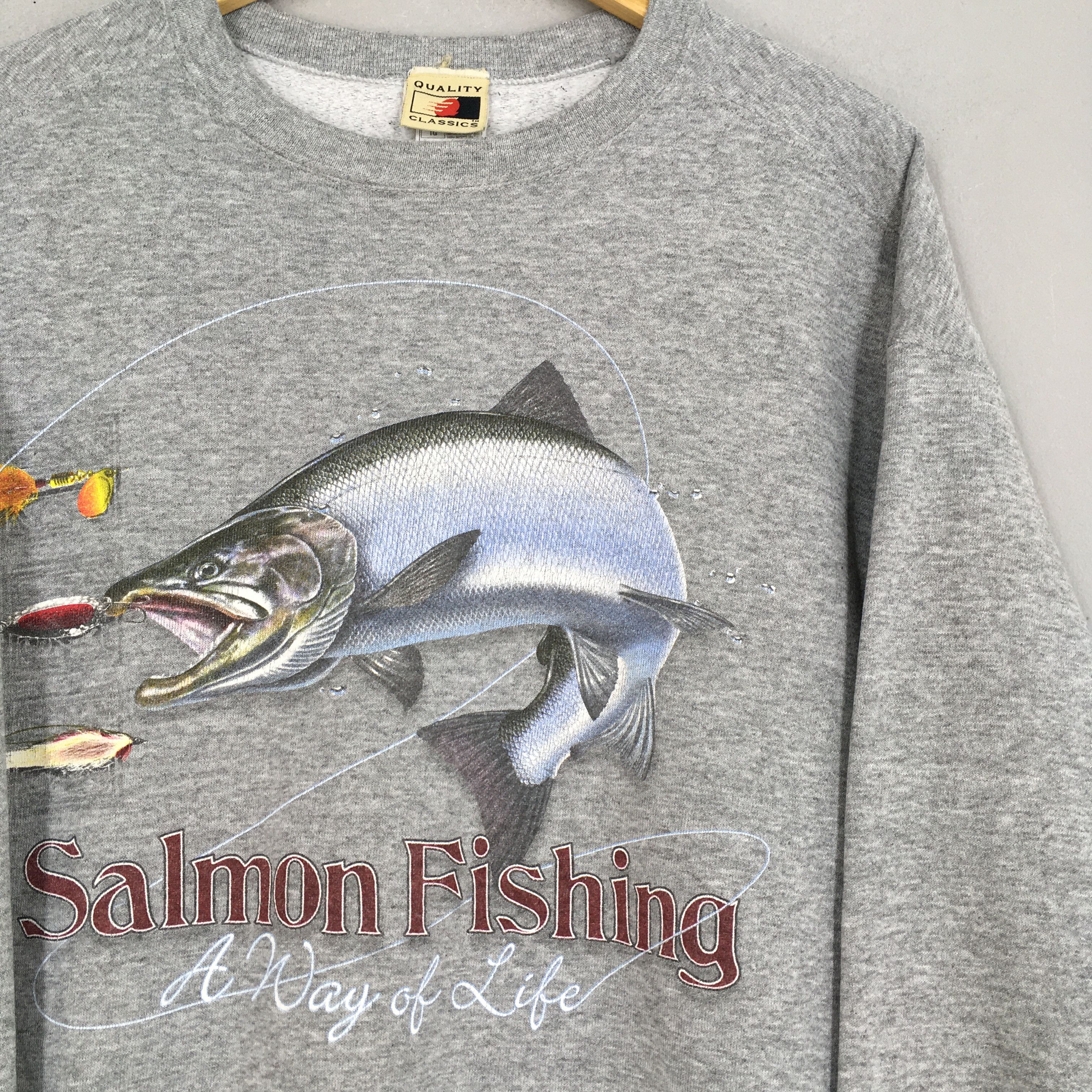 Vintage Vintage Salmon Fishing A Way Of Live Sweatshirt XLarge Size US XL / EU 56 / 4 - 2 Thumbnail