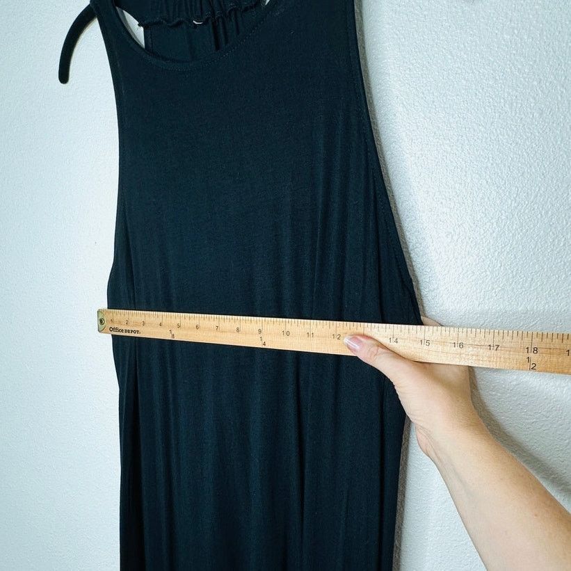 Other Black High Neck Plunging Sides Sleeveless Back Maxi Dress M Size M / US 6-8 / IT 42-44 - 11 Thumbnail