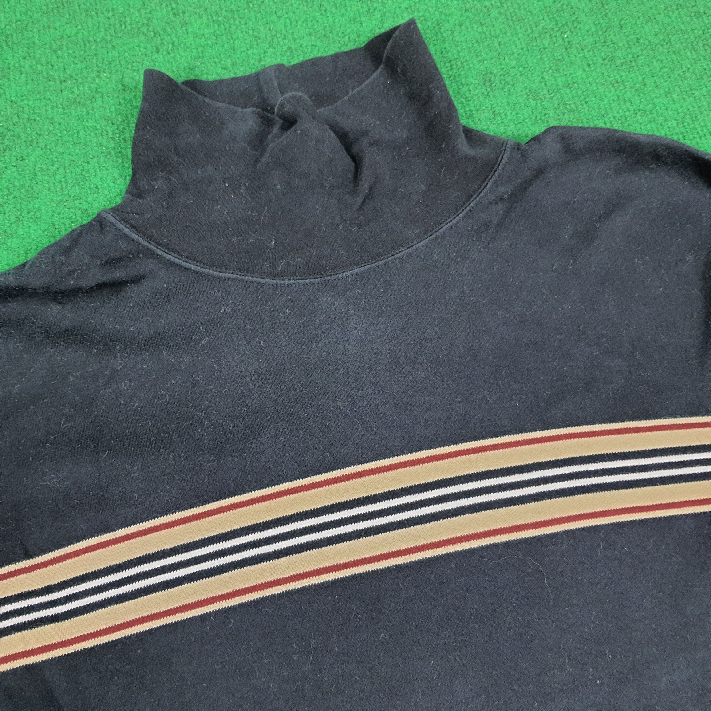 Burberry × Vintage Vintage Burberry Black Label Turtle Neck Stripe Tshirt Size M / US 6-8 / IT 42-44 - 2 Thumbnail