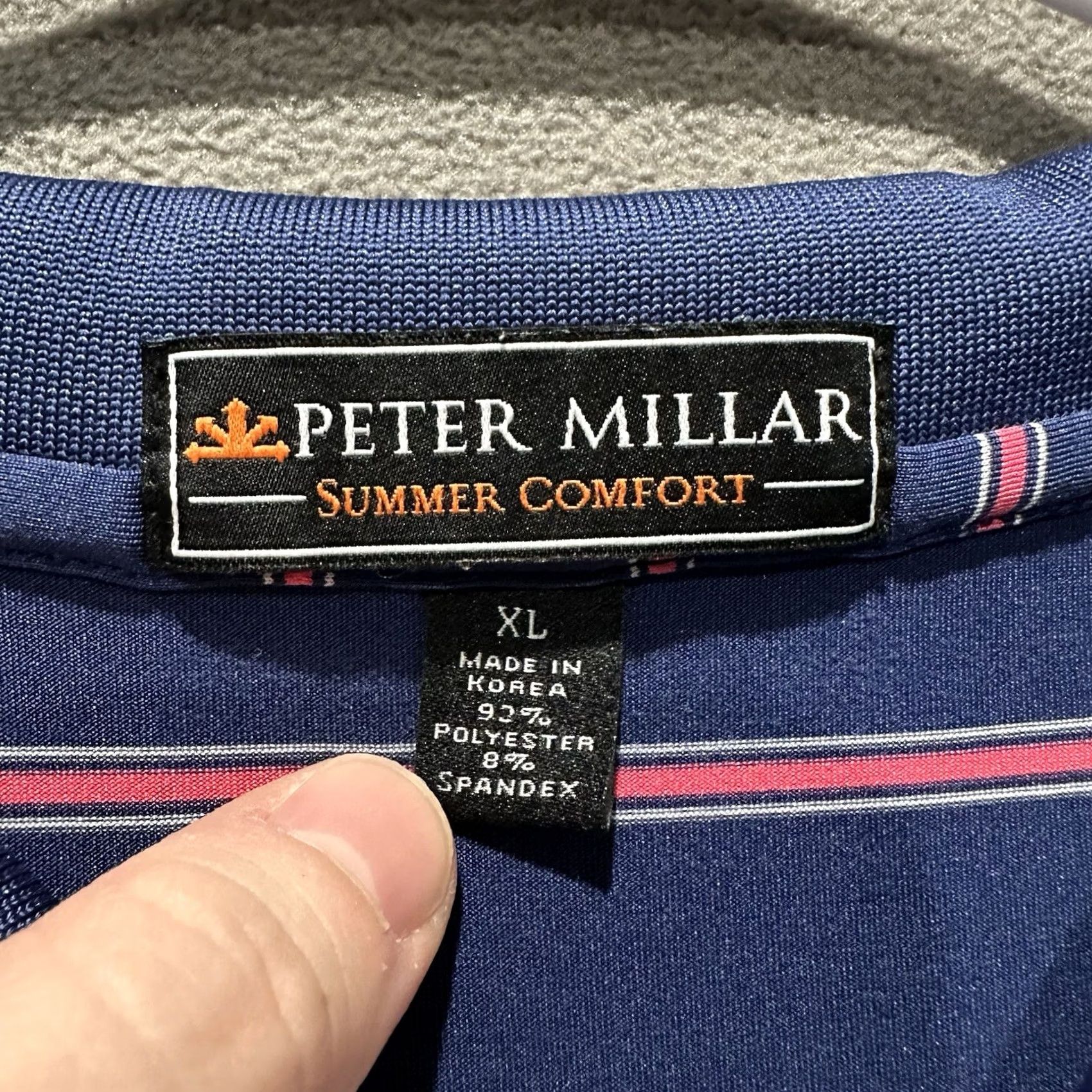 Peter Millar Peter Millar Polo Shirt Mens XL Blue/Pink Striped Golf Logo Summer Comfort Size US L / EU 52-54 / 3 - 4 Thumbnail