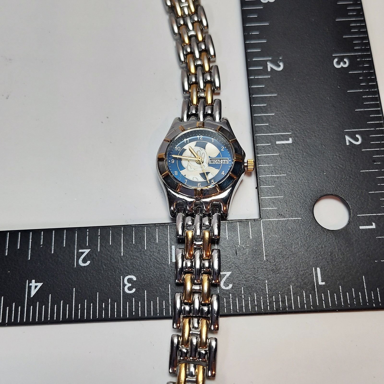 Disney Disney Mickey Mouse Seiko Day Date Two Tone Blue Dial Watch Size ONE SIZE - 7 Thumbnail