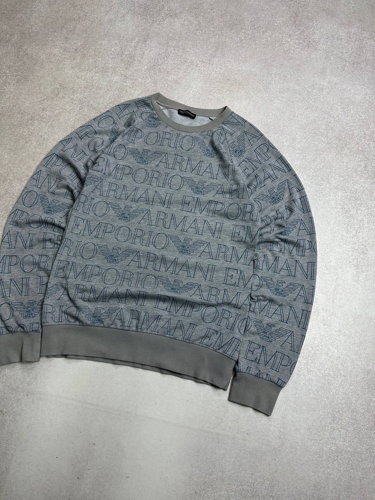 Armani Vintage Armani All Over Print Big Logo Sweatshirt Rare M Size US M / EU 48-50 / 2 - 2 Thumbnail