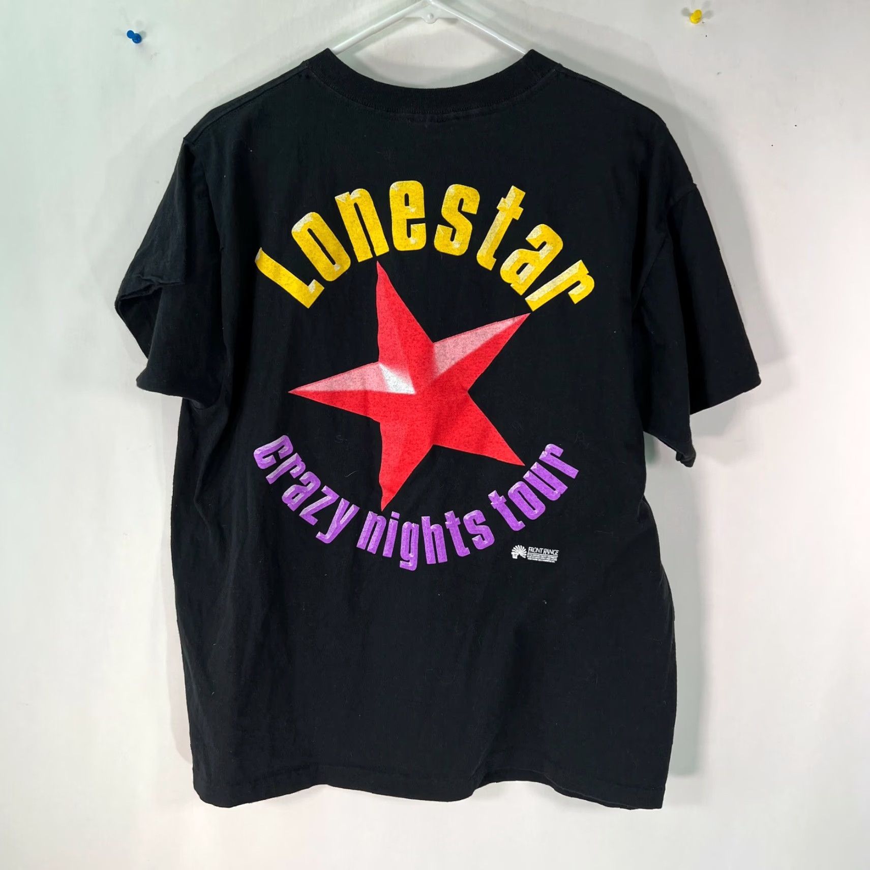 Vintage VINTAGE Front Range T Shirt Graphic Pullover Mens Black L US 90s Concert Theme Crew Neck Chest 23in Sleeve 26in Size US L / EU 52-54 / 3 - 2 Thumbnail