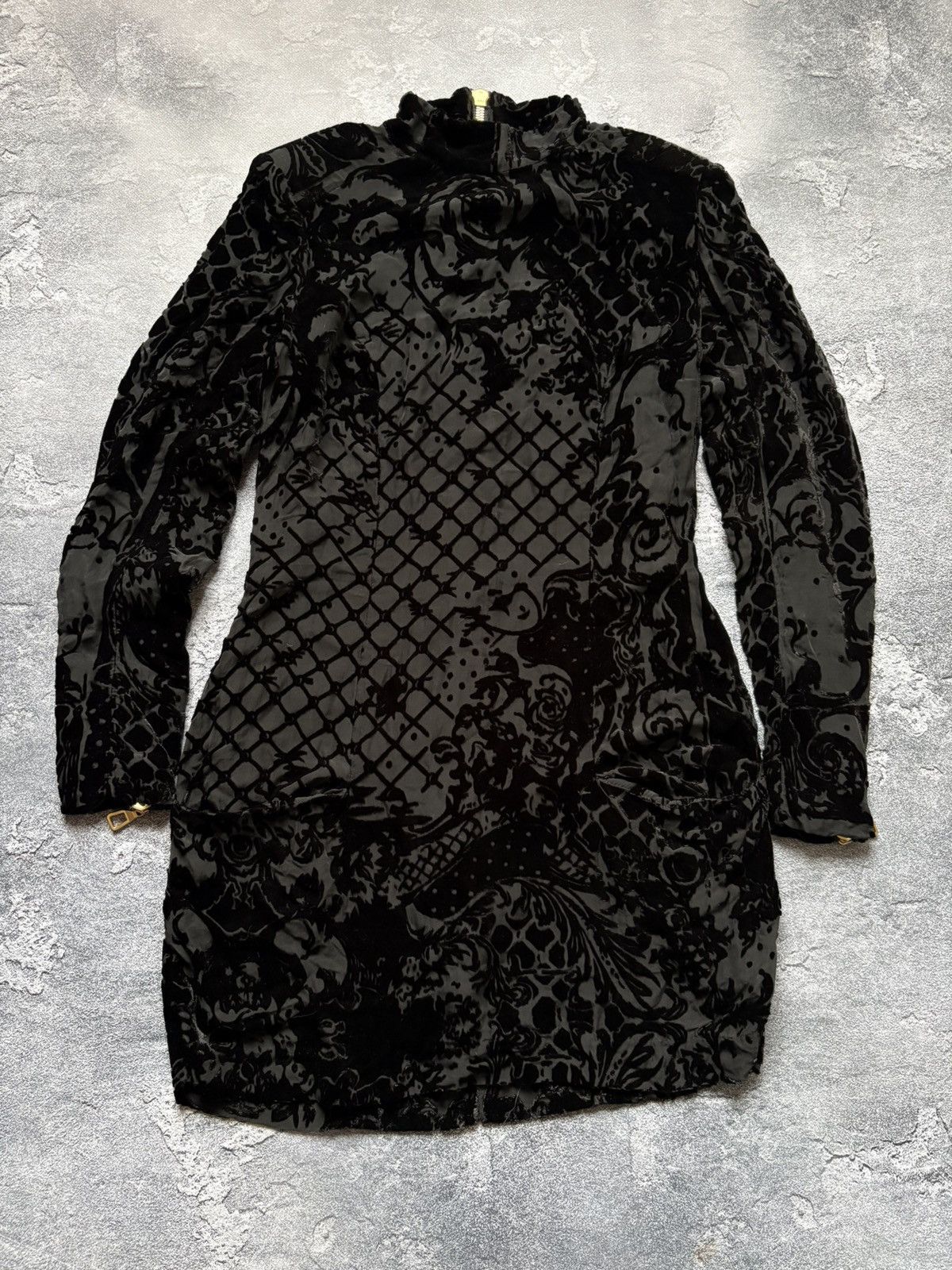 Balmain Balmain X H&M Velvet Zipper Luxury Black Dress Size S / US 4 / IT 40 - 3 Thumbnail