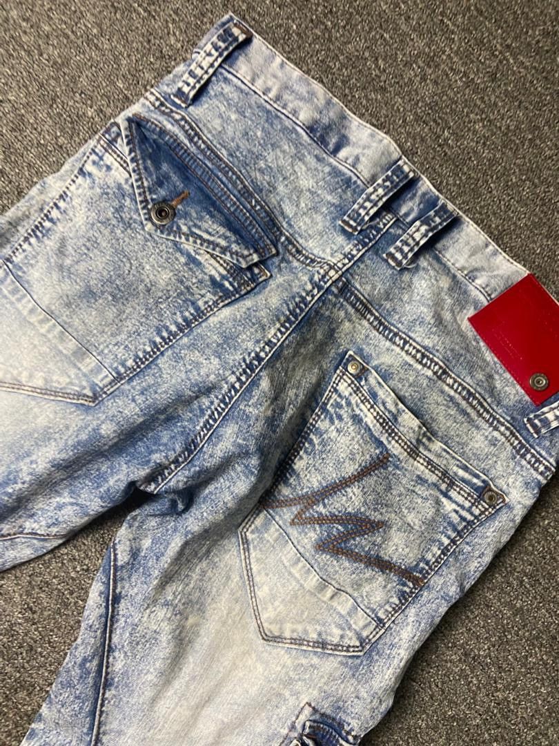 Japanese Brand Iz Frontier BDXSTRETCH + ICE FEEL DENIM CARGO JEANS (165) Size US 32 / EU 48 - 2 Thumbnail