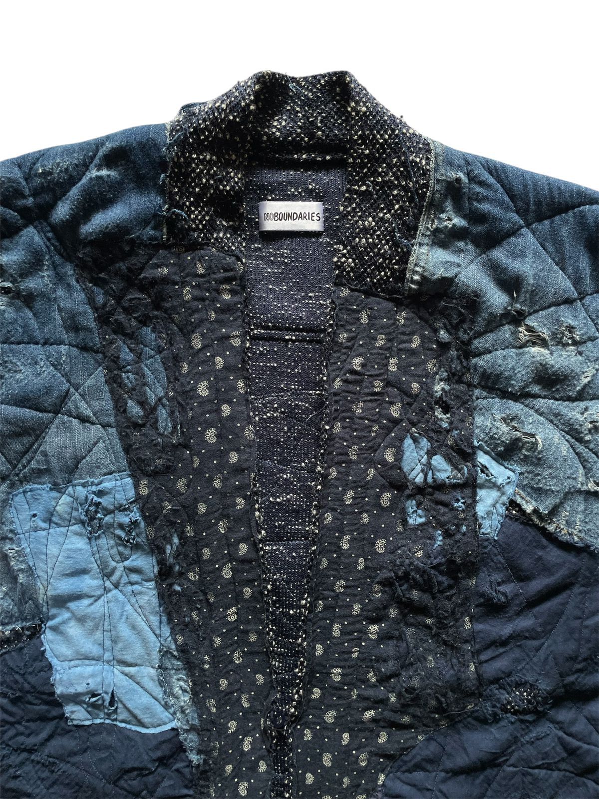 Proleta Re Art Custom Indigo Boro Damaged Fabric Haori Kimono Jacket Size US L / EU 52-54 / 3 - 3 Thumbnail