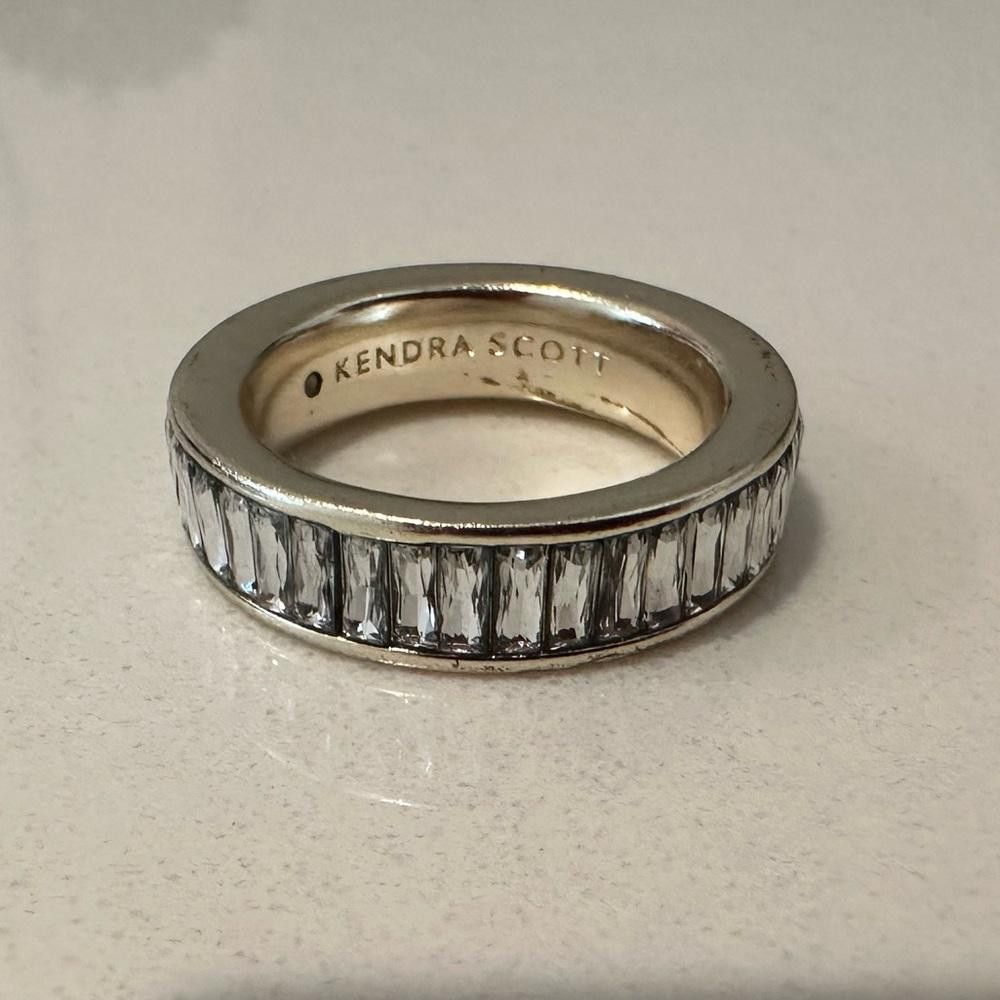Kendra Scott Kendra Scott Jack Band Ring Gold Clear Nano Crystal Size 7 Size ONE SIZE - 1 Thumbnail