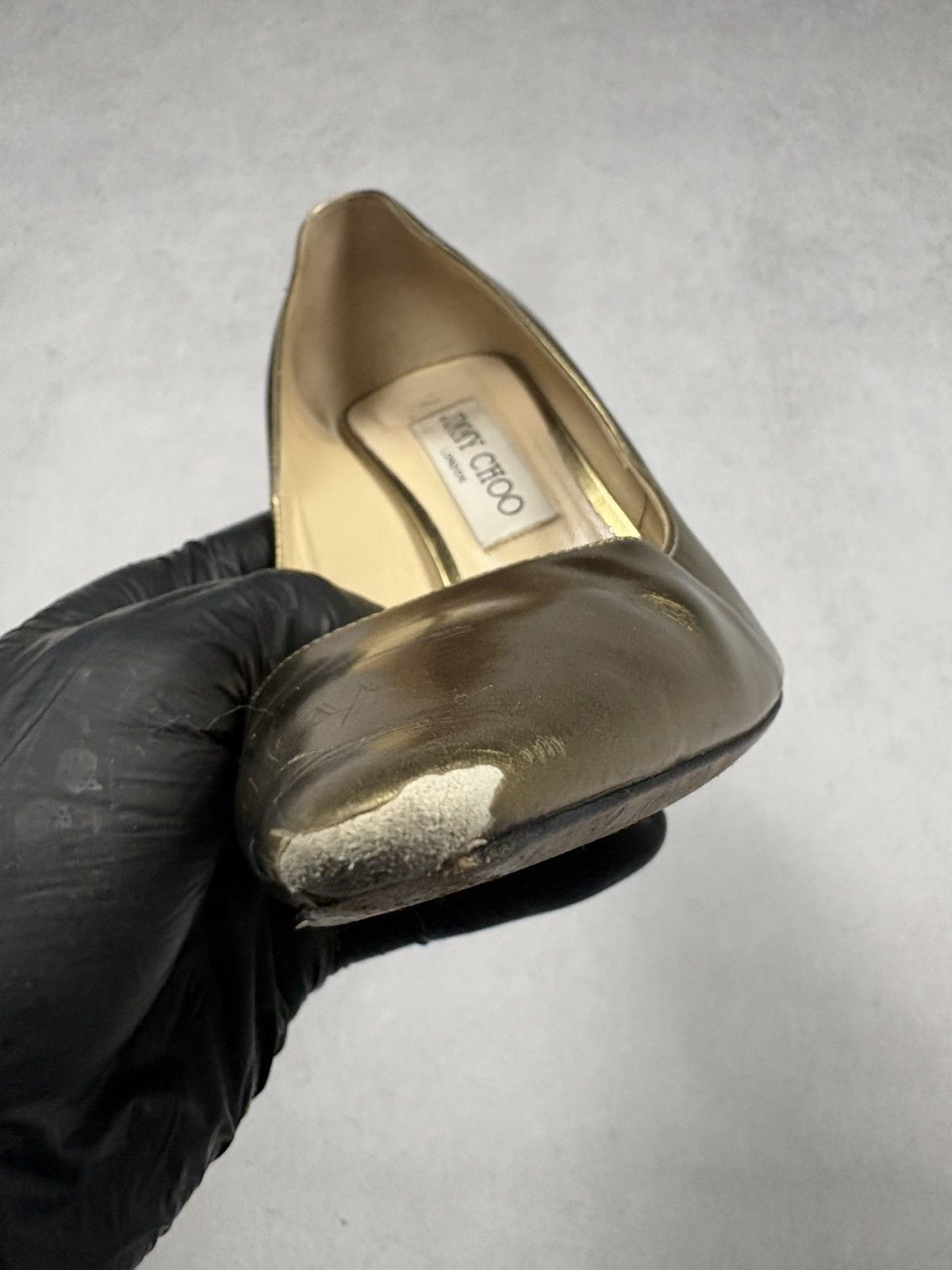 Jimmy Choo Jimmy Choo Gold Metallic Leather Pumps Rare Heels Luxury Size US 8.5 / IT 38.5 - 13 Thumbnail