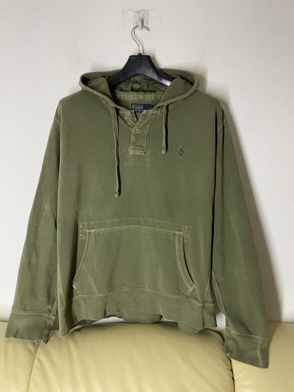 Polo Ralph Lauren Polo Ralph Lauren pique Vintage Olive Green Hoodie 90s Size US XL / EU 56 / 4 - 24 Thumbnail