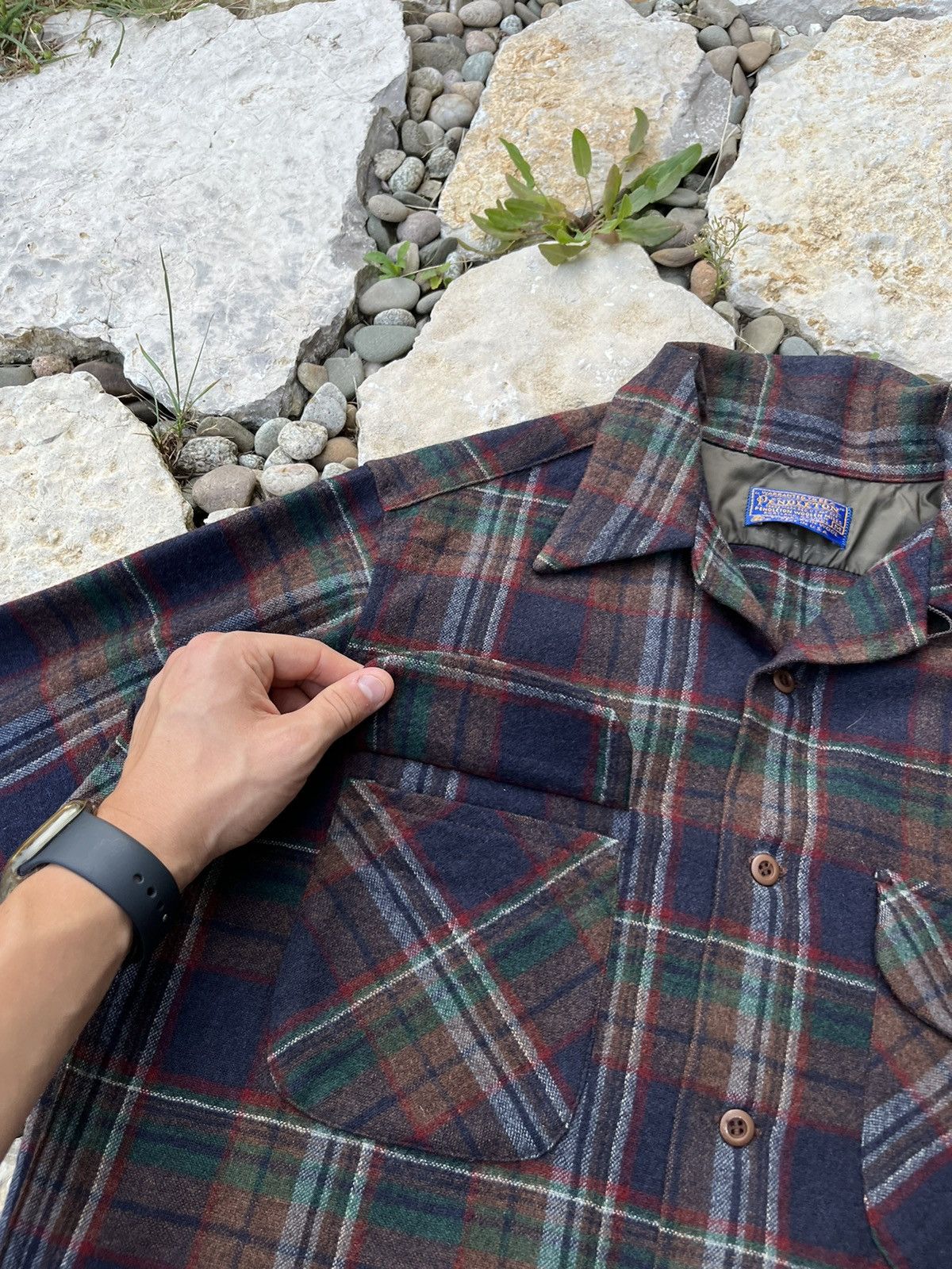 Flannel × Pendleton × Vintage Vintage 60s Pendleton wool flannel shirt plaid checked jacke Size US M / EU 48-50 / 2 - 16 Thumbnail