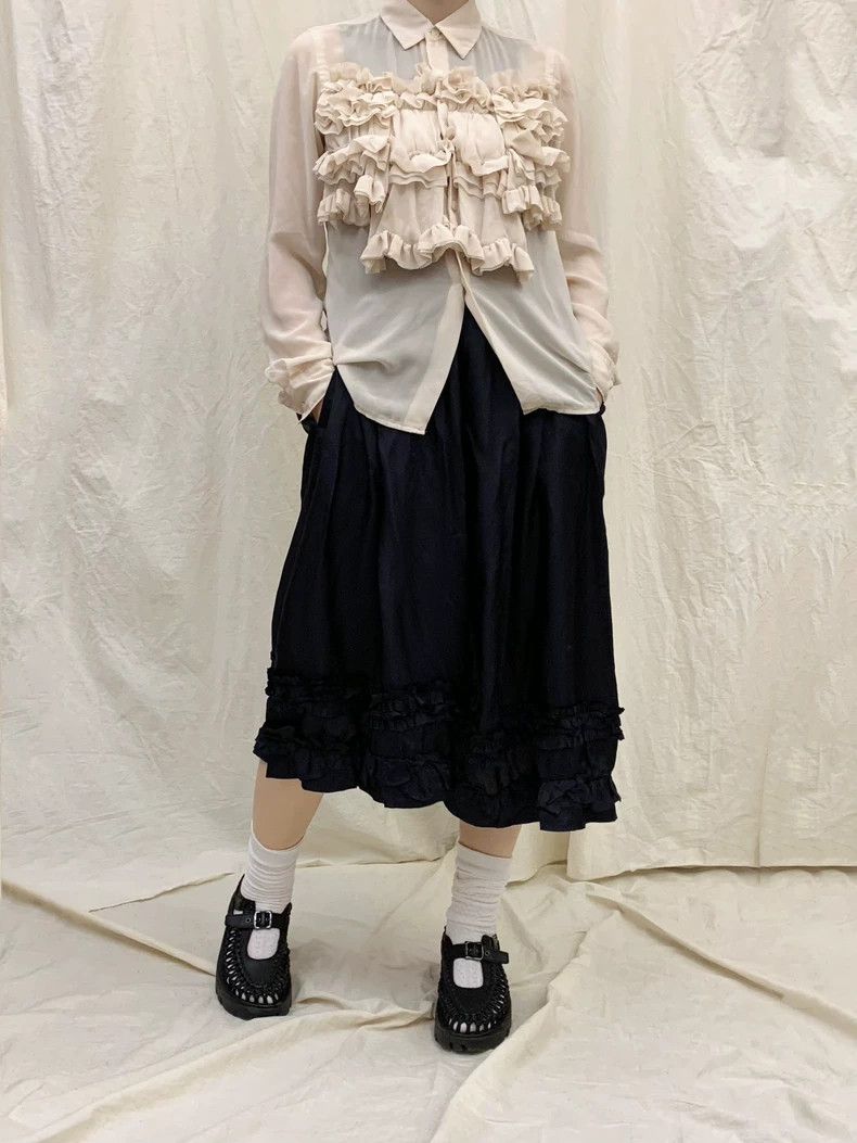 Comme des Garcons Comme Des Garcons size S Floral Double Pinch Hem Center Cu Size 24" / US 00 / IT 34 - 9 Thumbnail