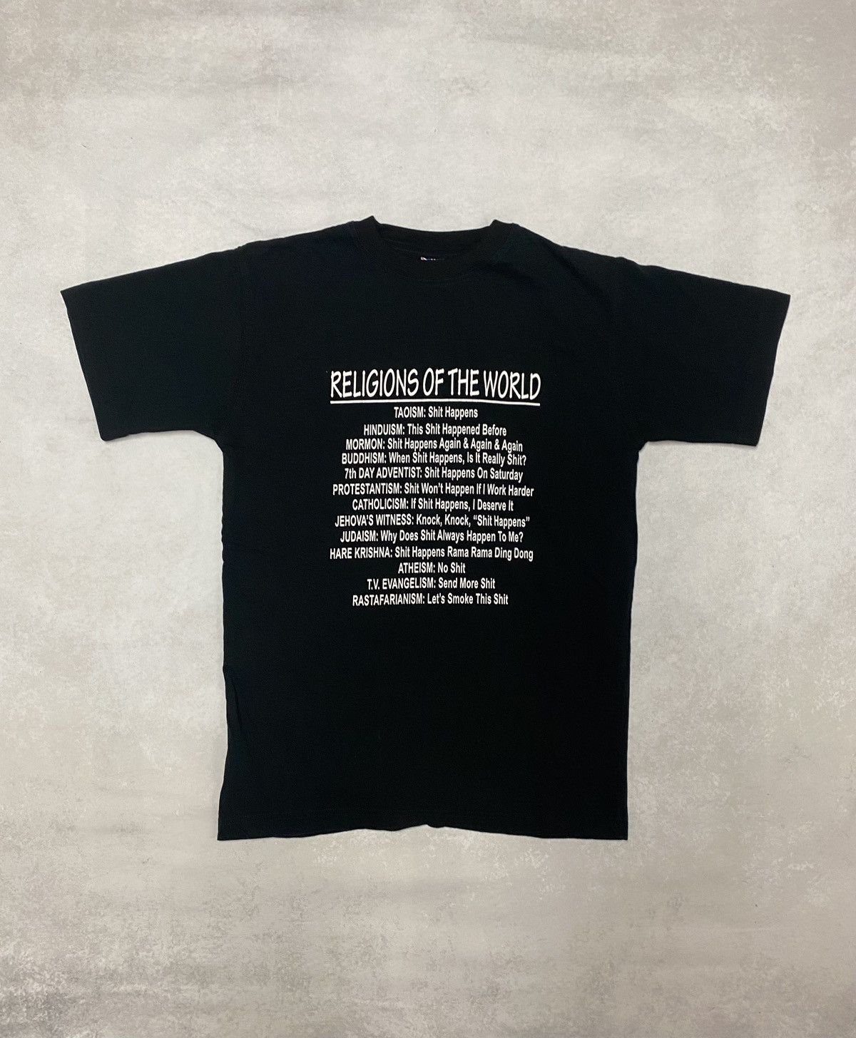 Vintage Vintage Y2K Humor Crazy Skater “Shit Happens” Religion Tee M Size US M / EU 48-50 / 2 - 1 Thumbnail