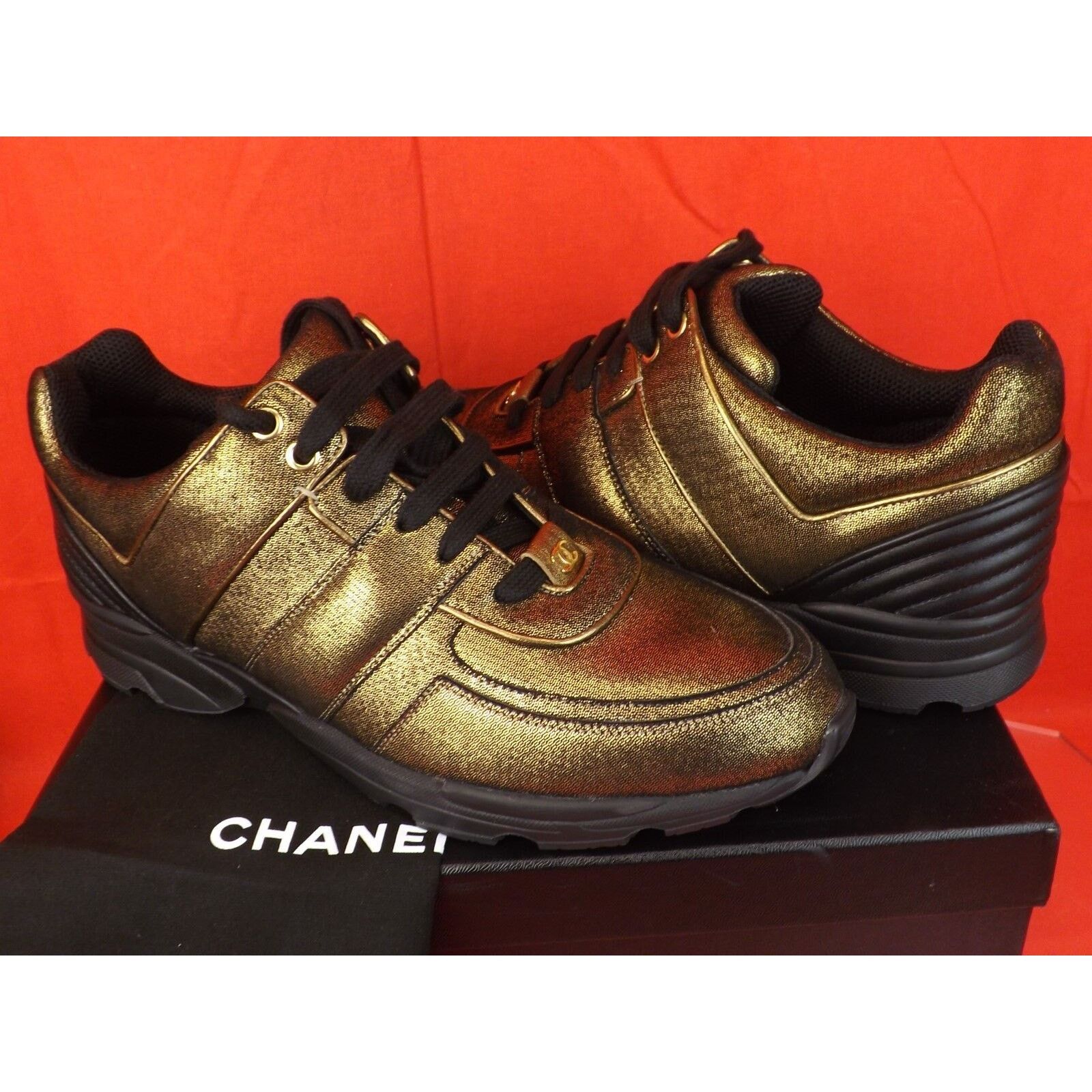 Chanel G31711 GOLDEN BROWN FABRIC LEATHER LOGO G31711 SNEAKERS 41 Size US 11 / IT 41 - 5 Thumbnail