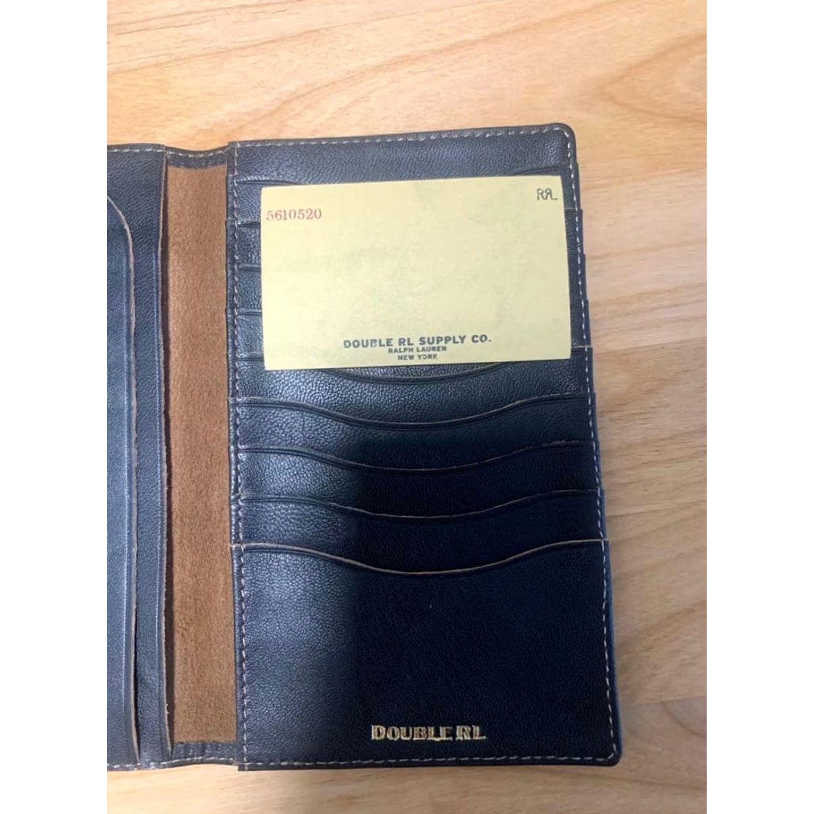 Ralph Lauren RRL Ralph Lauren Leather Card Case Logo Emboss Notebook Type Black New Wallet Unisex Leather Card Case Black 17cm 10.5cm Virginia? Size ONE SIZE - 6 Thumbnail
