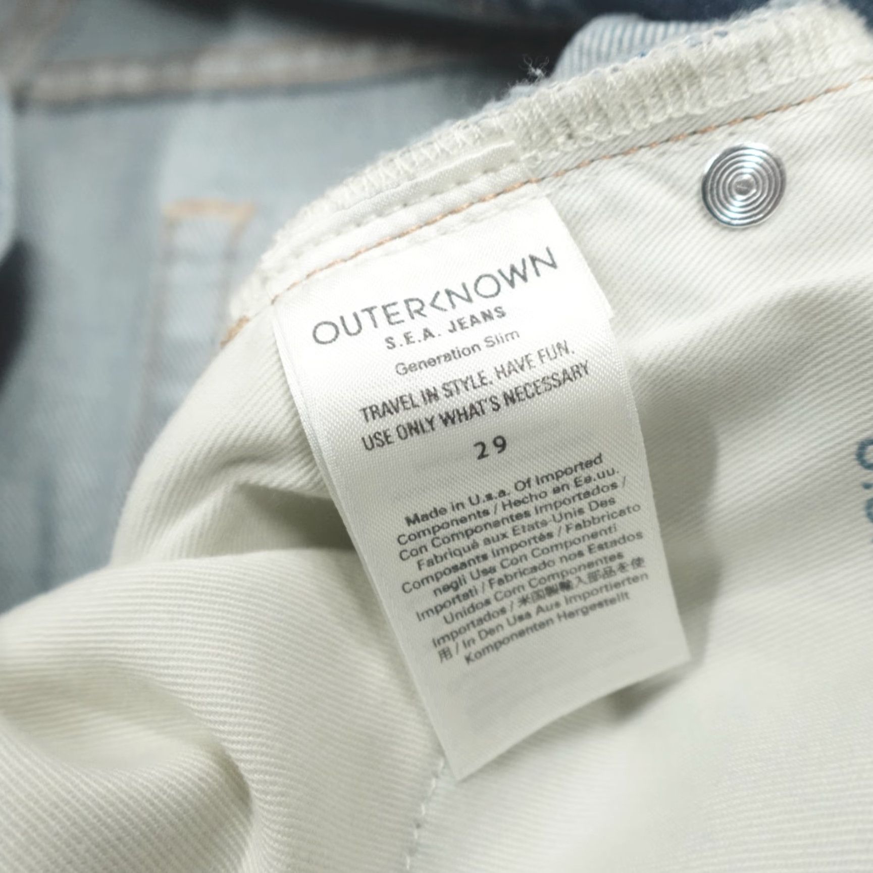 Outerknown VINTAGE Outerknown S.E.A. Generation Slim Fit Jeans BPH Blue Women's Size 29 - 32Wx29L Size 29" - 3 Thumbnail
