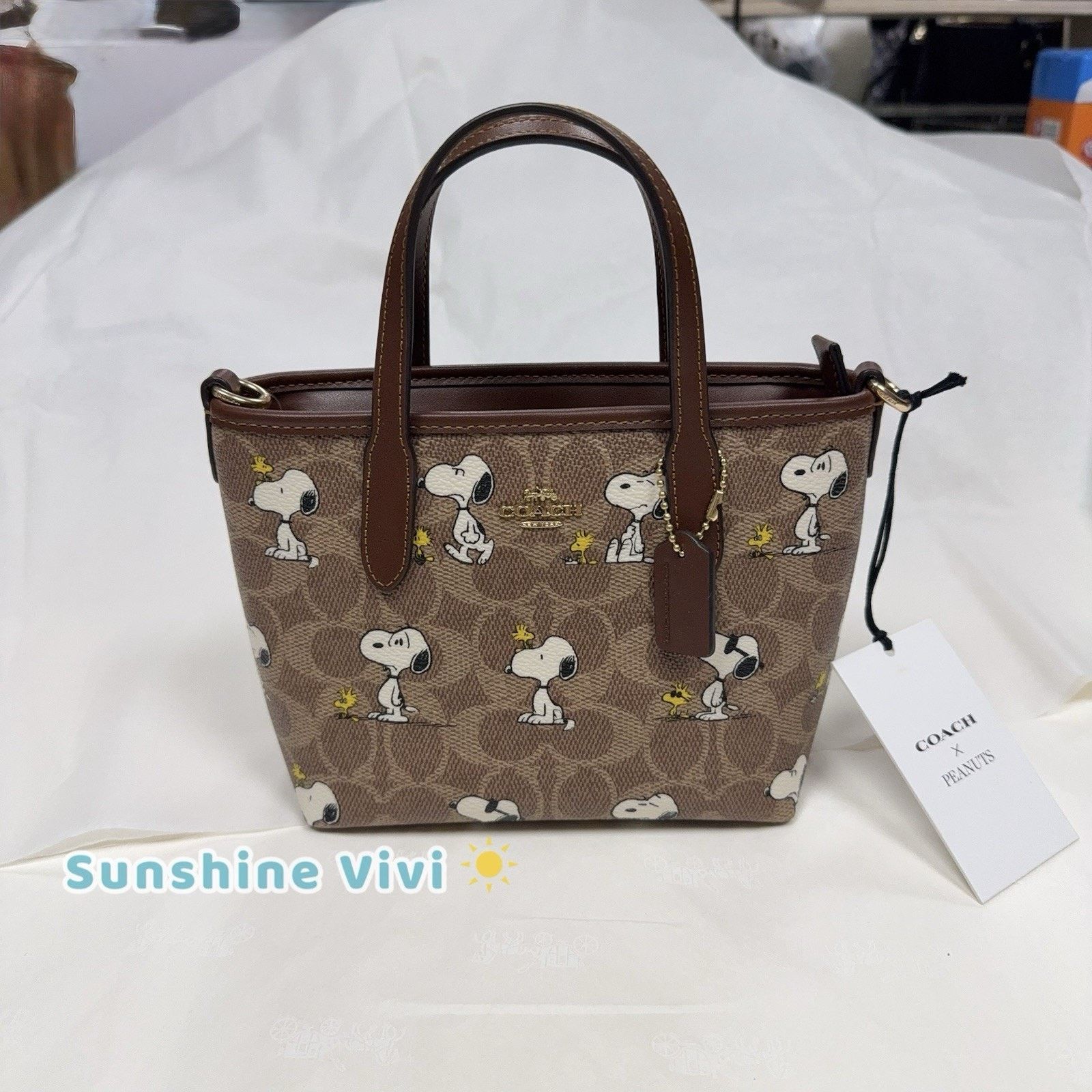 Coach NWT Coach X Peanuts City Mini Tote Bag Snoopy Print CBS83 Size ONE SIZE - 1 Thumbnail