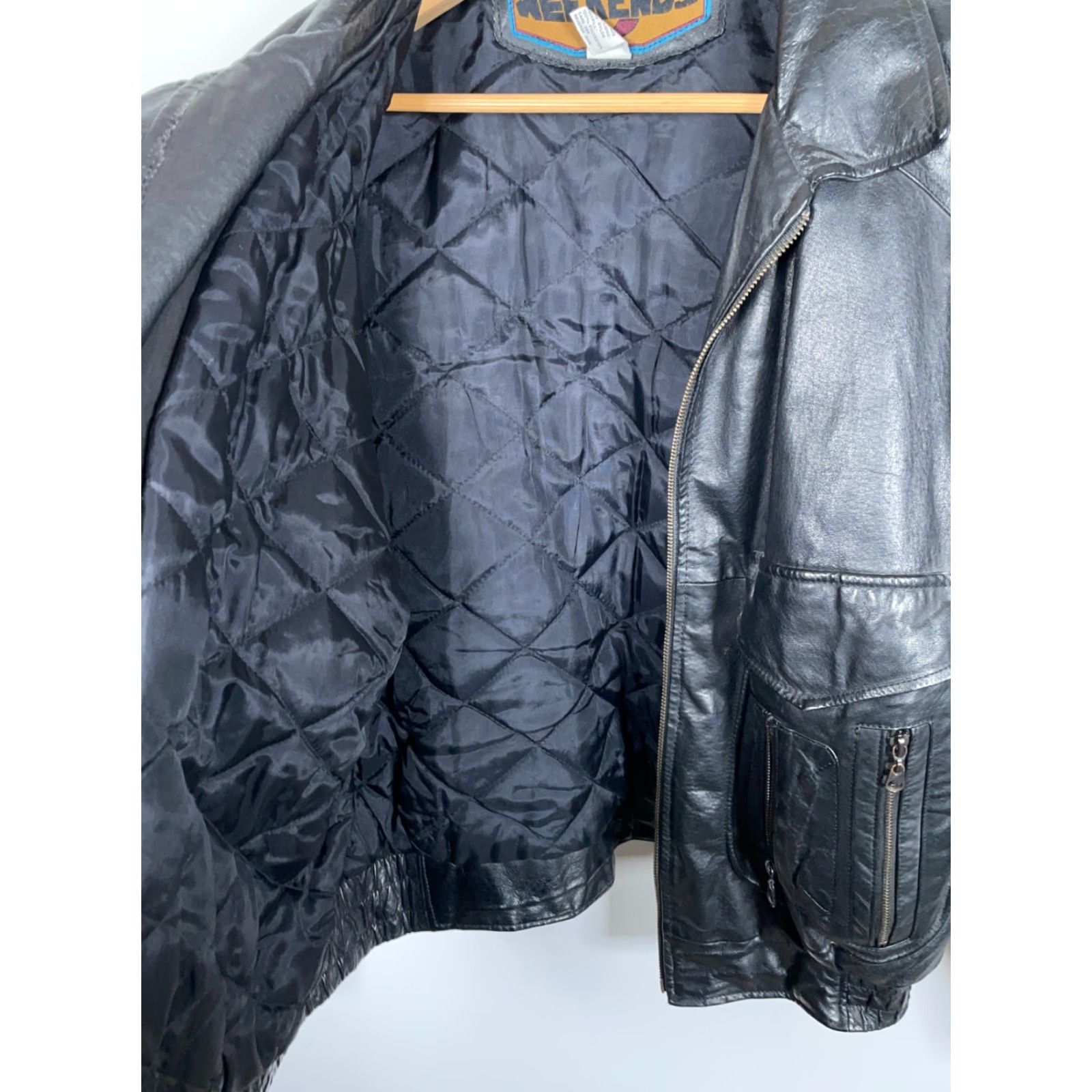 Vintage Vintage Weekends Leather Jacket Men XL Black Quilted Lined Insulated Zip Up Size US L / EU 52-54 / 3 - 4 Thumbnail