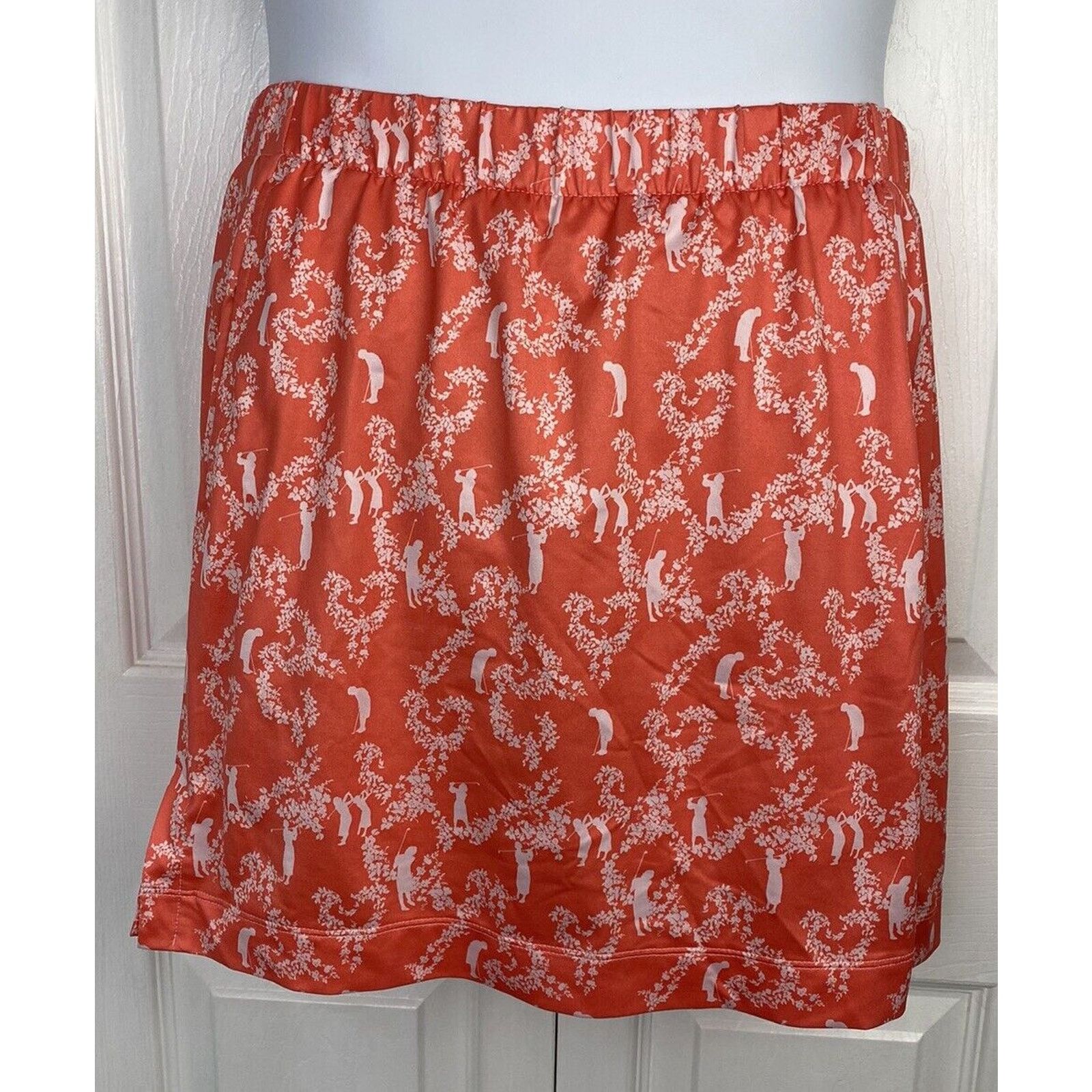 Nike Nike Golf Dri Fit Golfer Print Athletic Skirt Skort M Orange Size 30" / US 8 / IT 44 - 1 Thumbnail